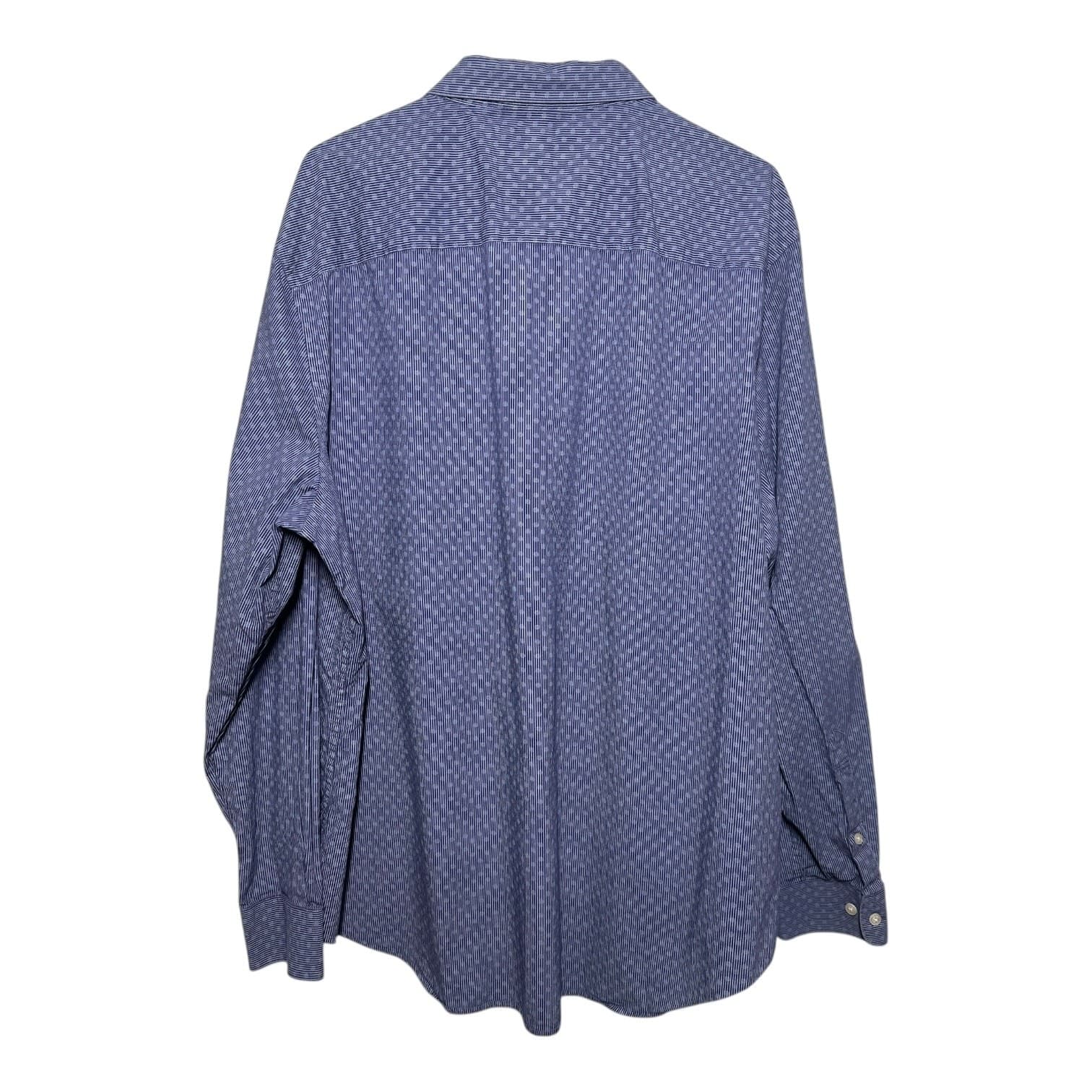 Perry Ellis Men’s Button-Down Dress Shirt Blue Pattern Long Sleeve XXL - Thumbnail 2