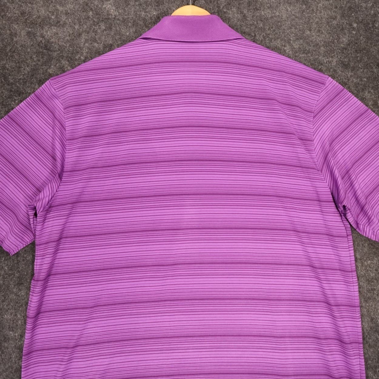 Champions Tour Polo Shirt Mens Medium Purple Excellent Striped Golf Short Sleeve - Thumbnail 4