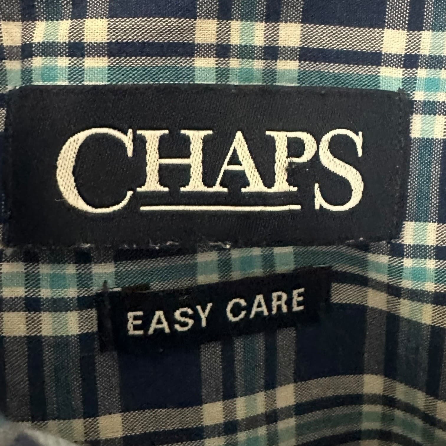 Chaps Men's Plaid Short Sleeve Button Down Shirt Blue Green Size M - Thumbnail 4