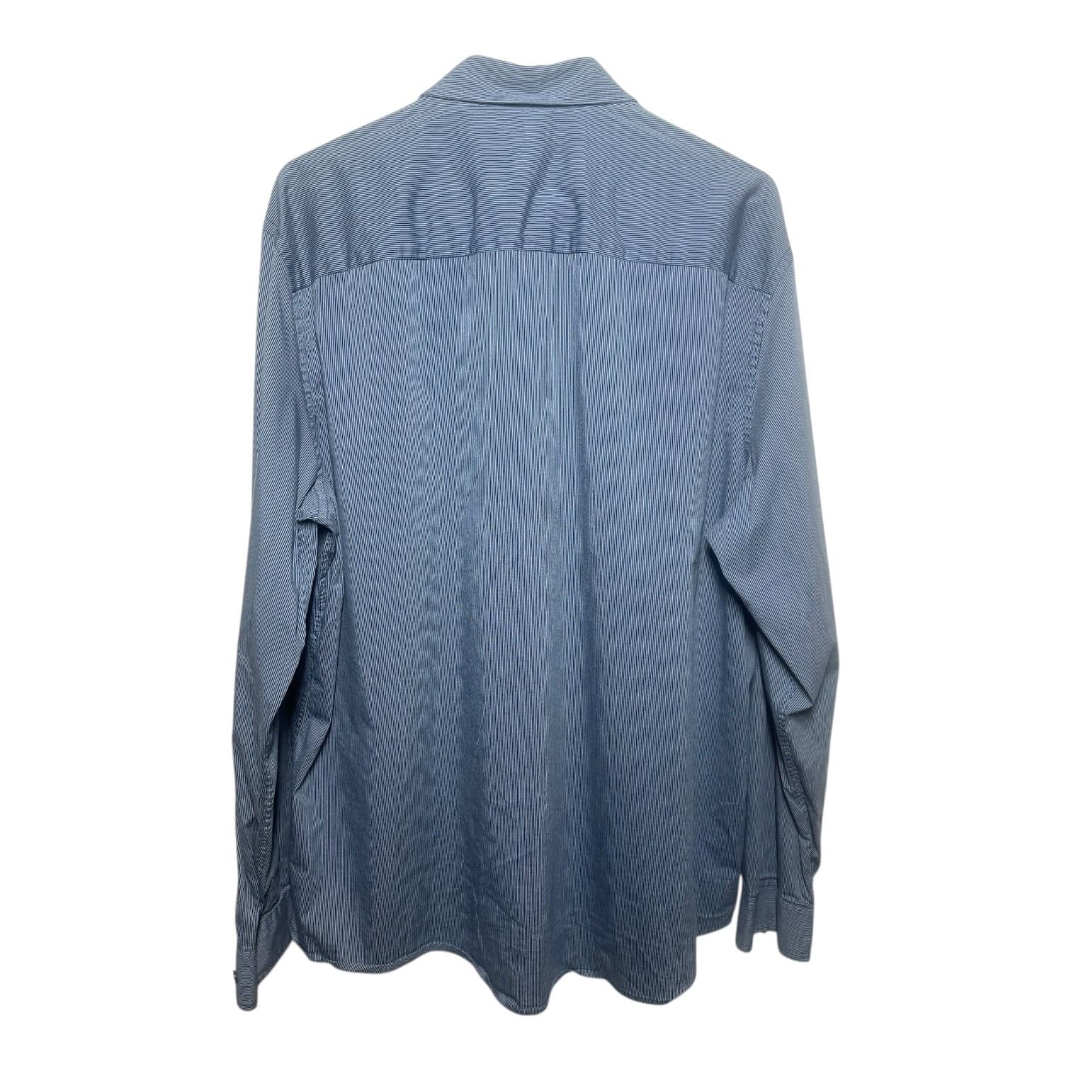 Alfani Men’s Button Down Shirt Blue Micro Stripe Long Sleeve Size XL - Thumbnail 2