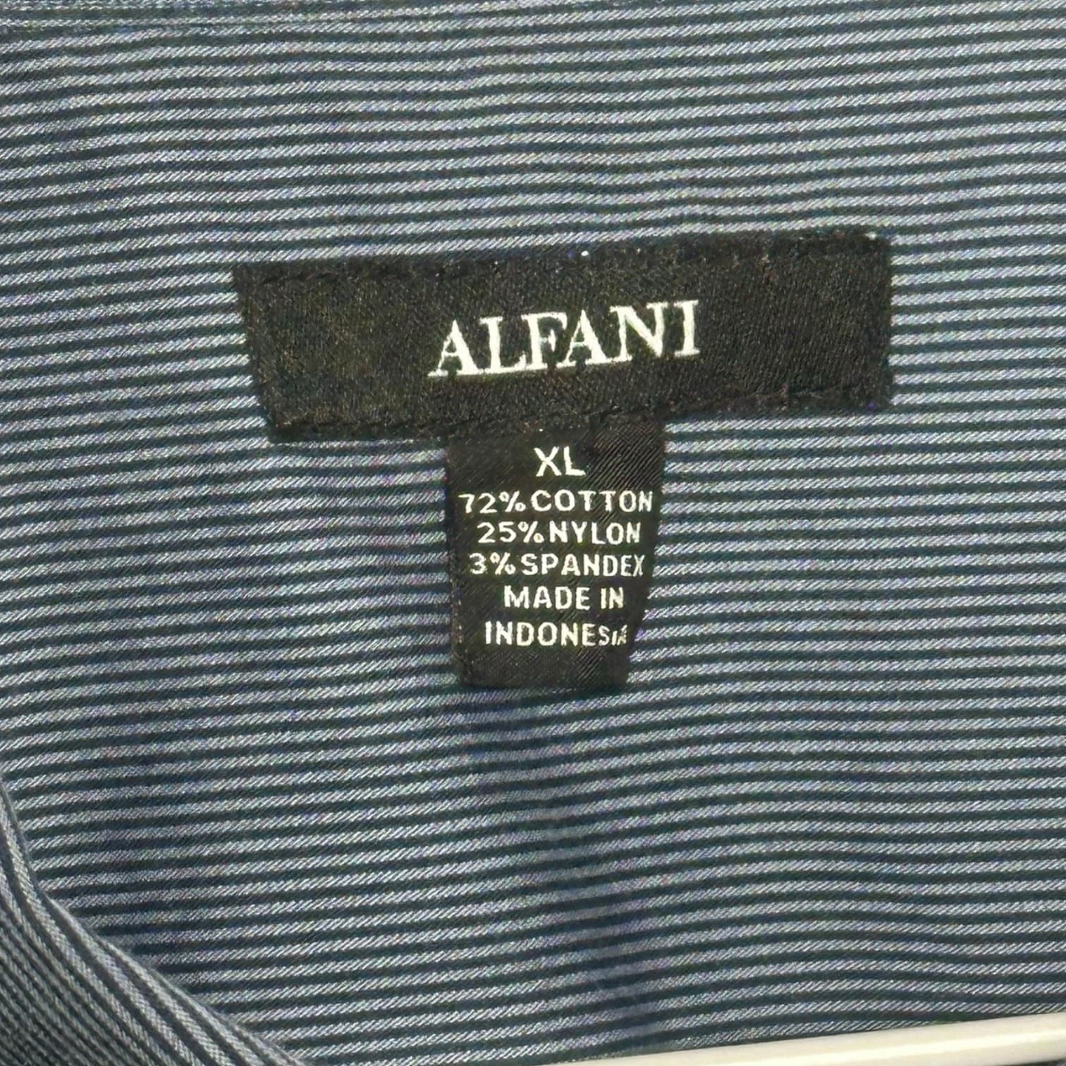 Alfani Men’s Button Down Shirt Blue Micro Stripe Long Sleeve Size XL - Thumbnail 3
