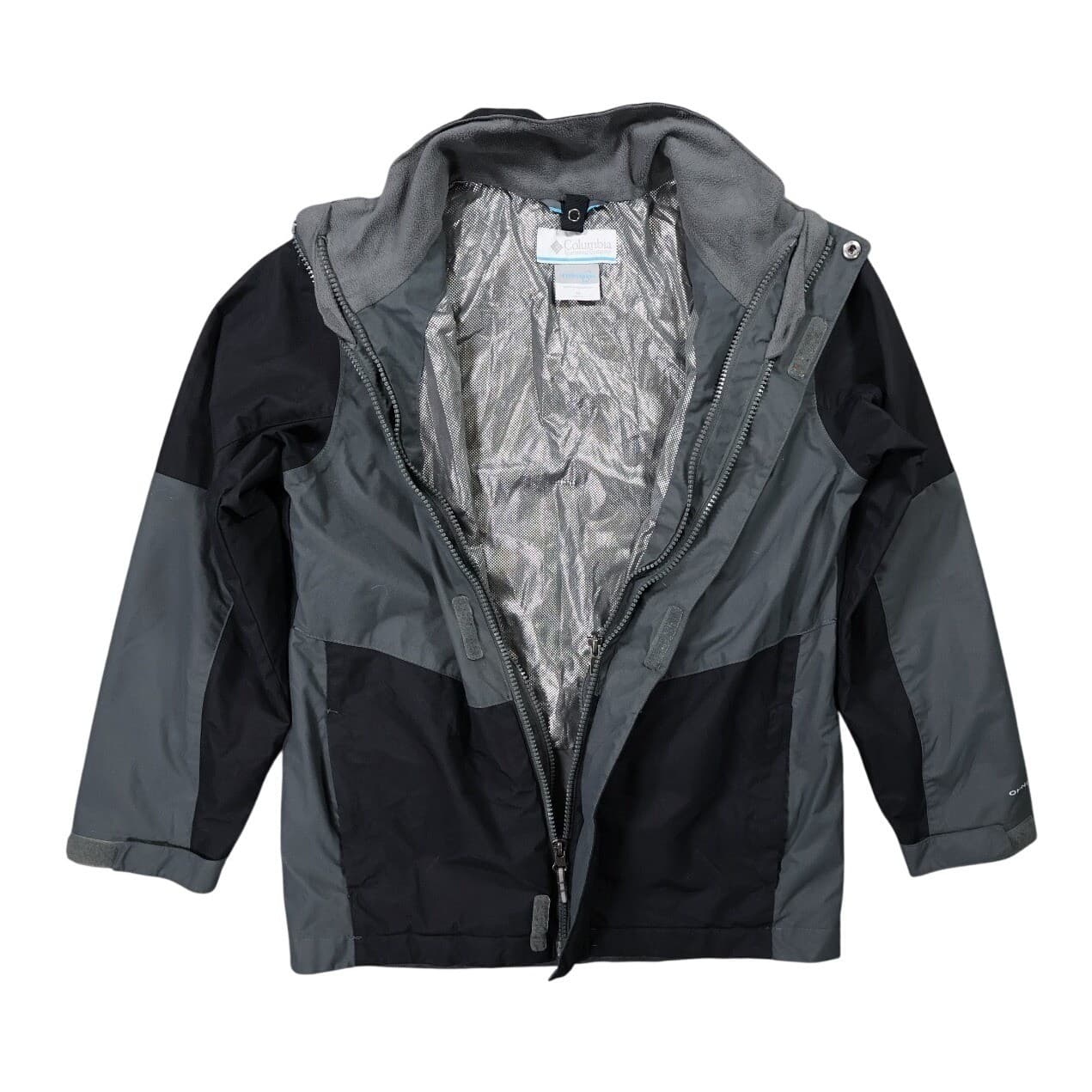 Columbia Interchange Jacket Boys M Grey Excellent Omni-Heat Hooded Shell - Thumbnail 2