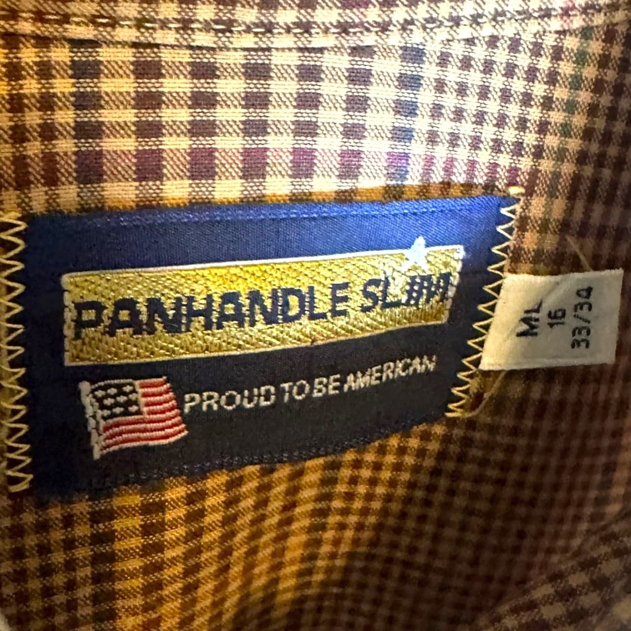 Panhandle Slim Men's Large 16-33/34 Plaid Button-Down Long Sleeve Shirt - Thumbnail 4