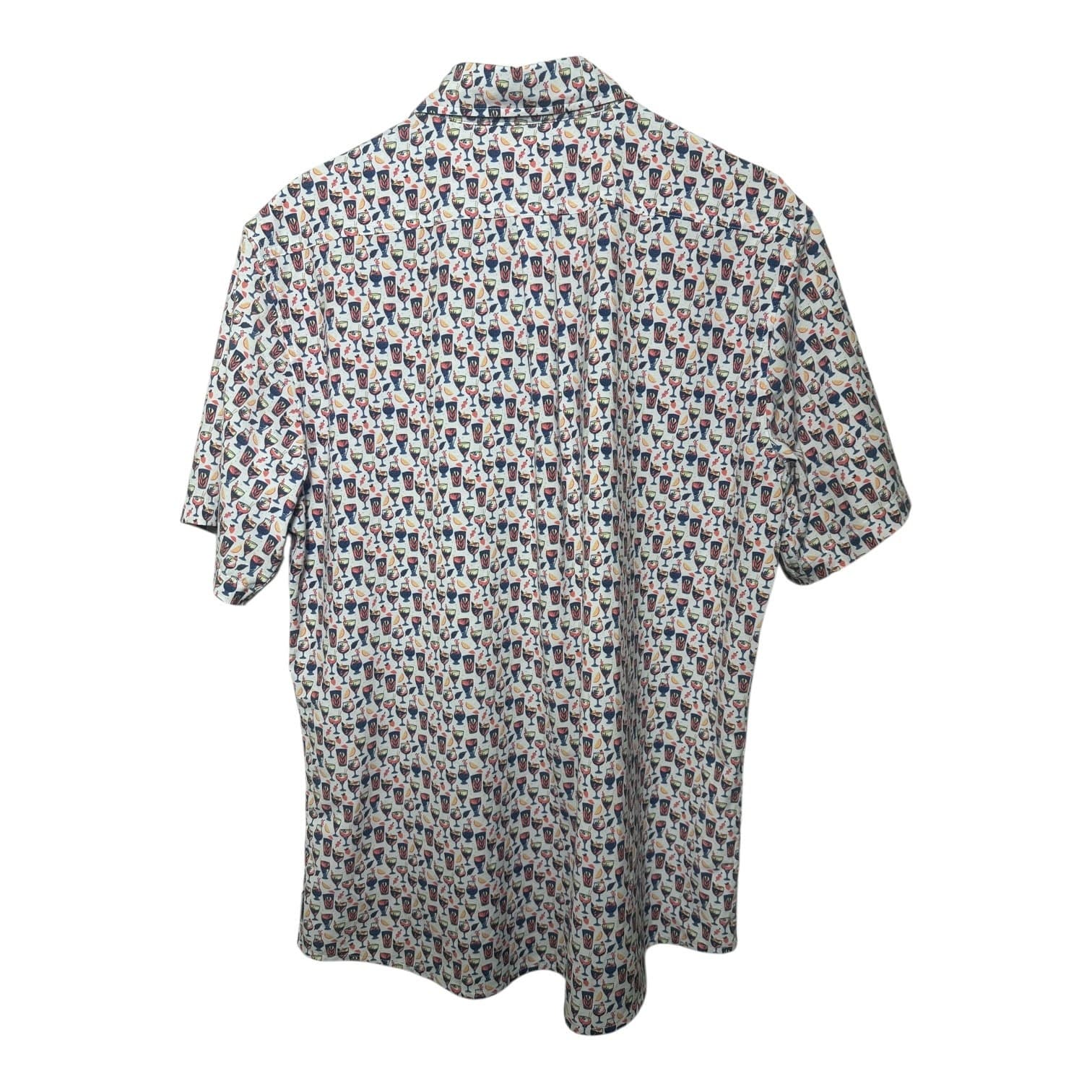 Rowm Men’s Short Sleeve Button Down Shirt Cocktail Print Multicolor Size L - Thumbnail 2