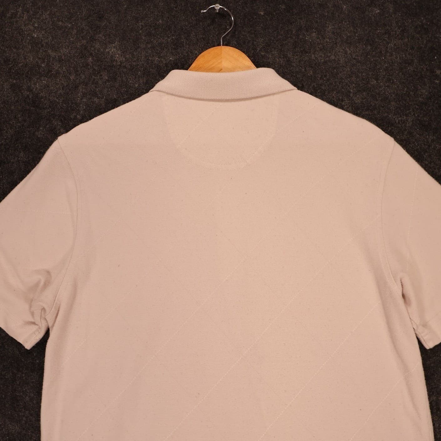 Van Heusen Polo Shirt Mens S Tan Excellent Short Sleeve Argyle Texture 1571 - Thumbnail 4