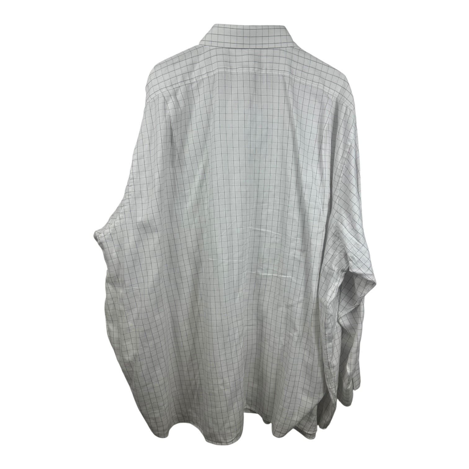 Chris Cobb Men’s Dress Shirt Windowpane Check White Gray 3XL Long Sleeve - Thumbnail 2