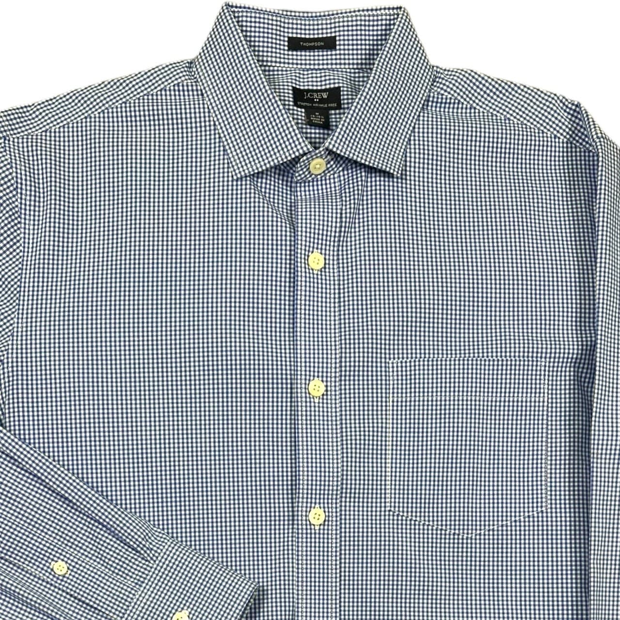 J.Crew Men's Medium 15-15.5 Blue Button-Up Long Sleeve Shirt - Thumbnail 4