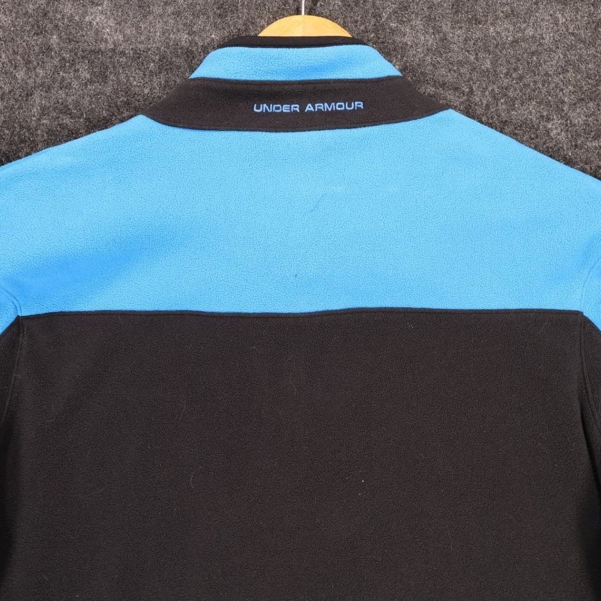 Under Armour Fleece Pullover Mens Large Blue Excellent Colorblock 1/4 Zip Active - Thumbnail 4
