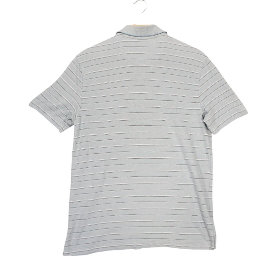 Van Heusen Studio Polo Shirt Mens S Blue Excellent Striped Slim Fit Short Sleeve - Thumbnail 2