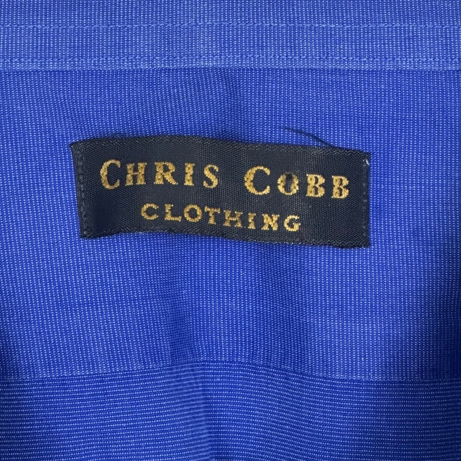 Chris Cobb Clothing Men’s Button-Down Dress Shirt Blue Solid Size 3XL - Thumbnail 3