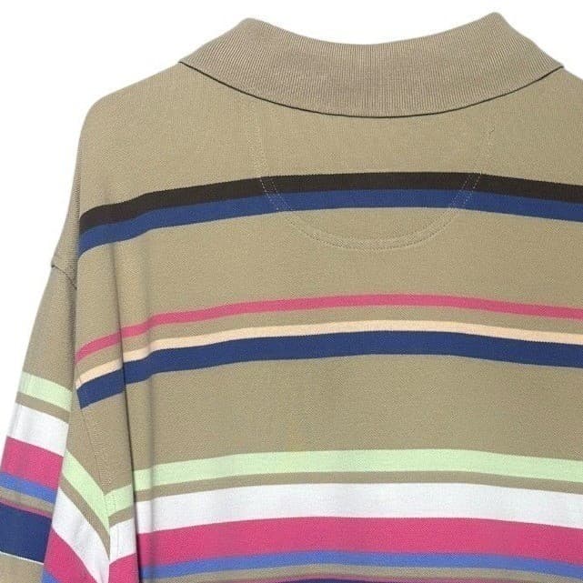 DANIEL CREMIEUX CLASSICS Mens Tan Multi Stripe Short Sleeve Polo Shirt XXL - Thumbnail 6