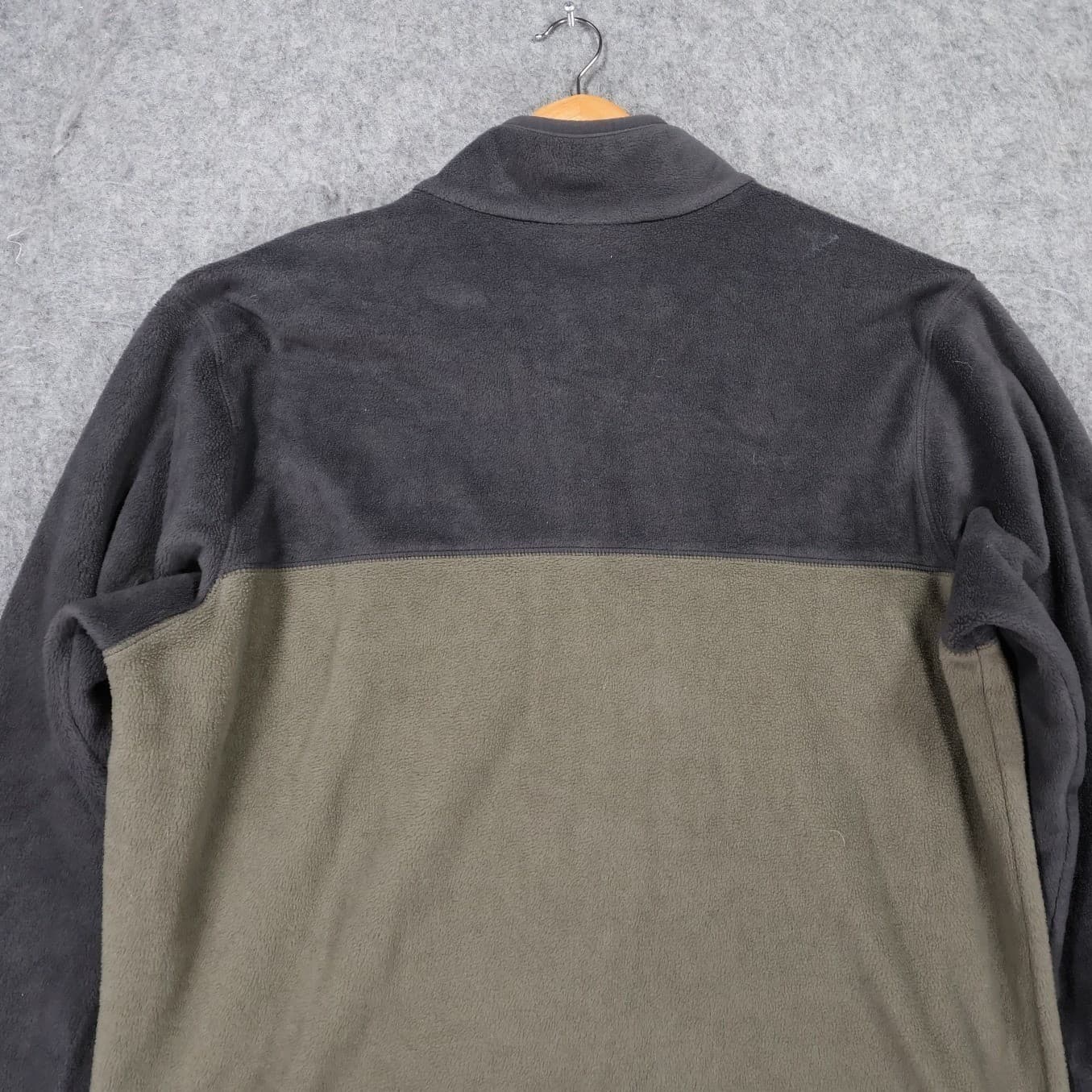 Columbia Fleece Pullover Mens XL Green Grey Excellent Two-Tone Snap Neck - Thumbnail 4