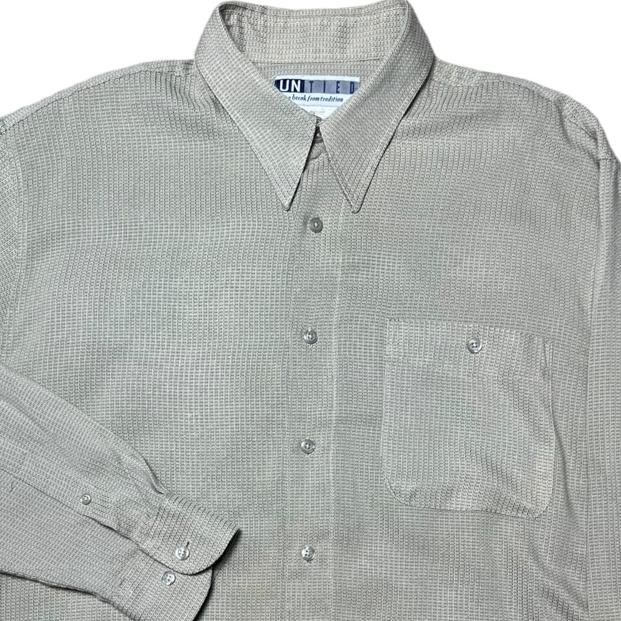 UNITED Mens L S Button Down Shirt Patterned Casual Button Up Top - Thumbnail 6