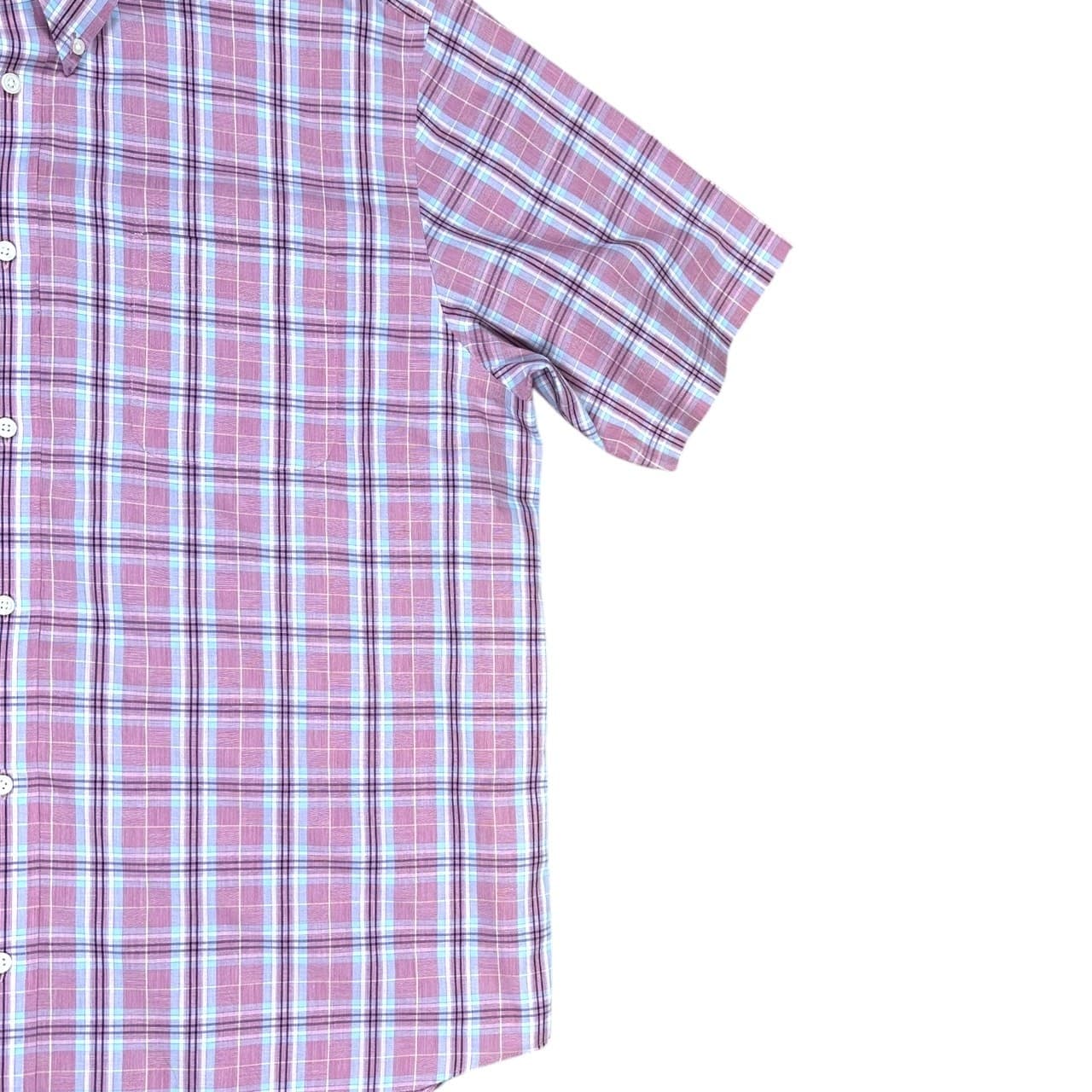 Eddie Bauer Men's XL Red Plaid Button-Down Short Sleeve Collared Shirt - Thumbnail 4