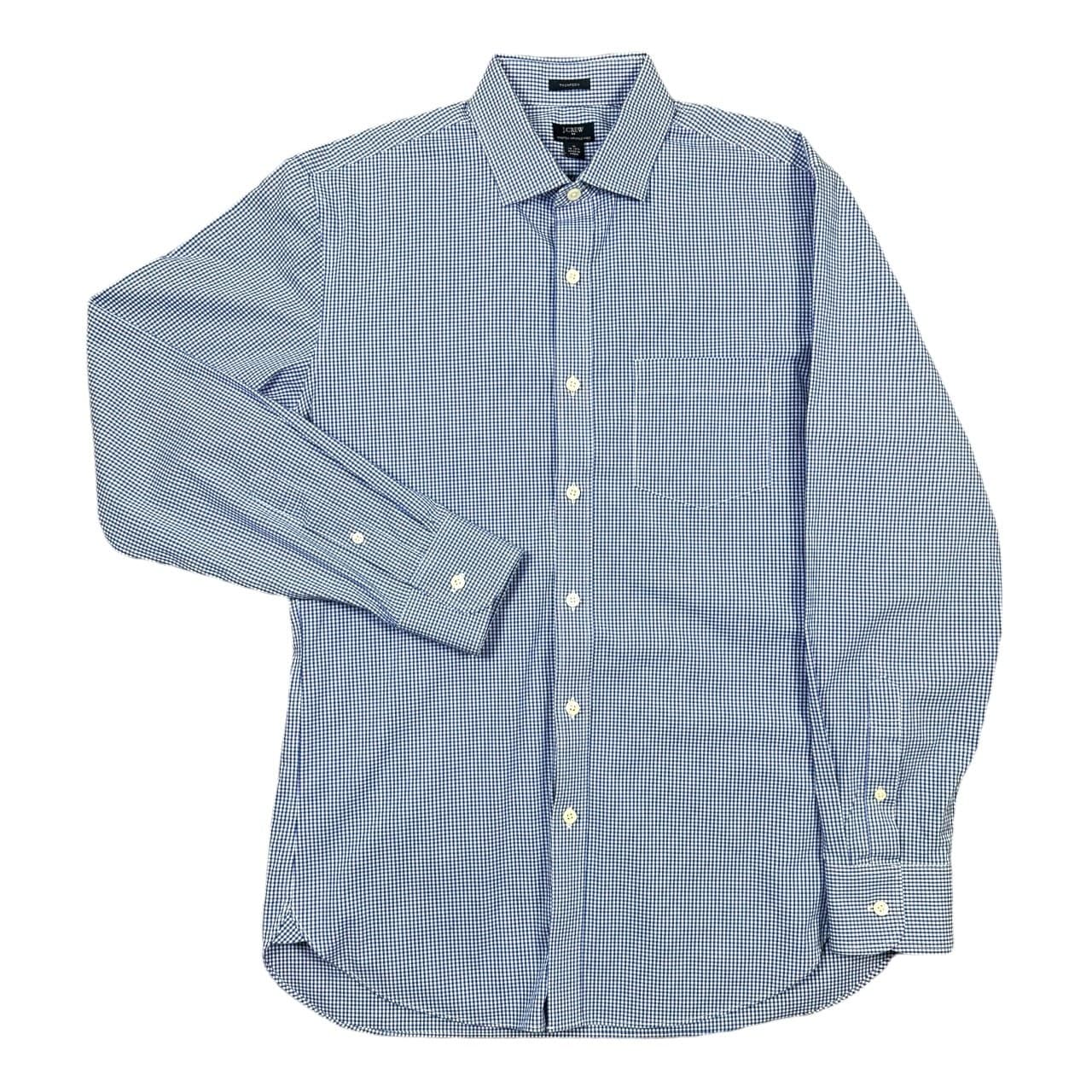 J.Crew Men's Medium 15-15.5 Blue Button-Up Long Sleeve Shirt - Thumbnail 3