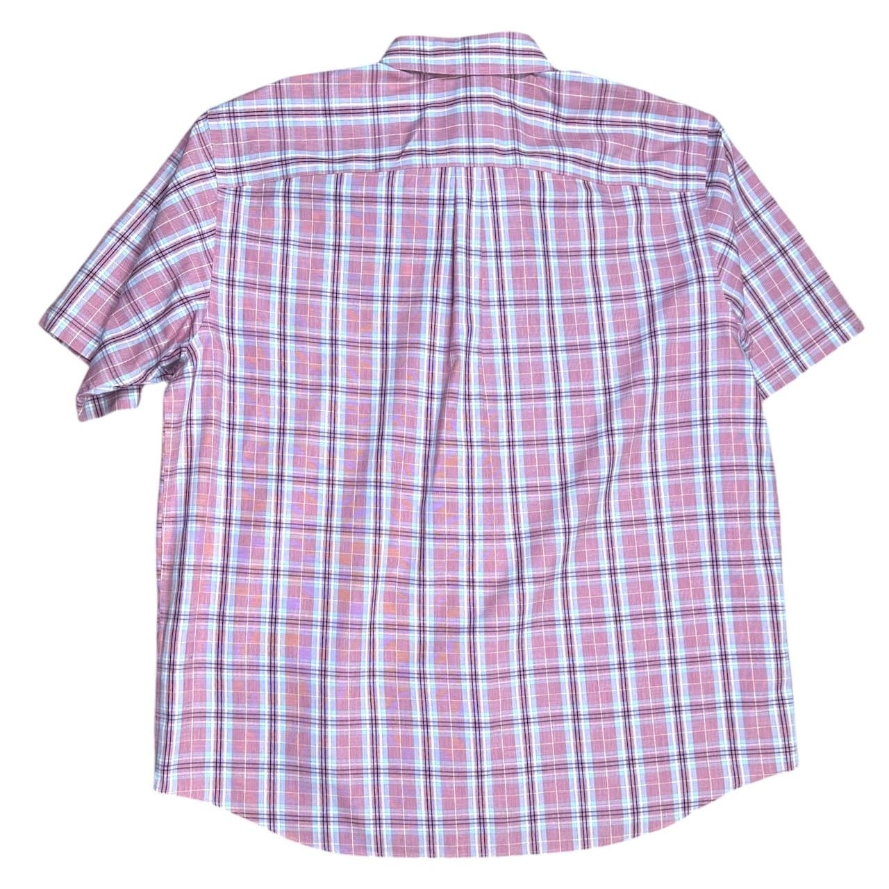 Eddie Bauer Men's XL Red Plaid Button-Down Short Sleeve Collared Shirt - Thumbnail 2