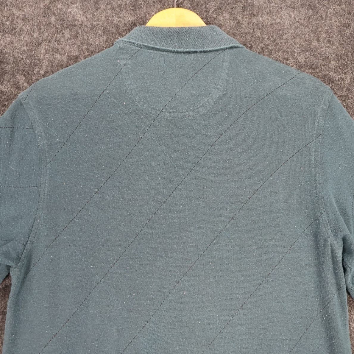 Van Heusen Polo Shirt Mens S Teal Excellent Short Sleeve Diagonal Texture 1569 - Thumbnail 4