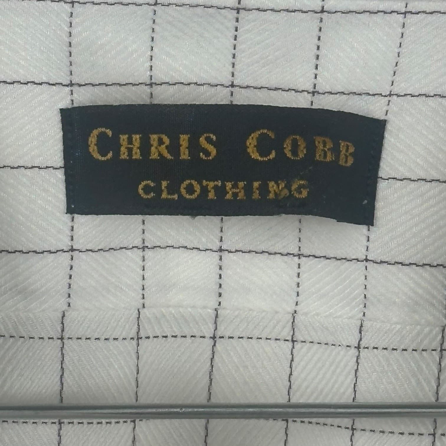 Chris Cobb Men’s Dress Shirt Windowpane Check White Gray 3XL Long Sleeve - Thumbnail 3