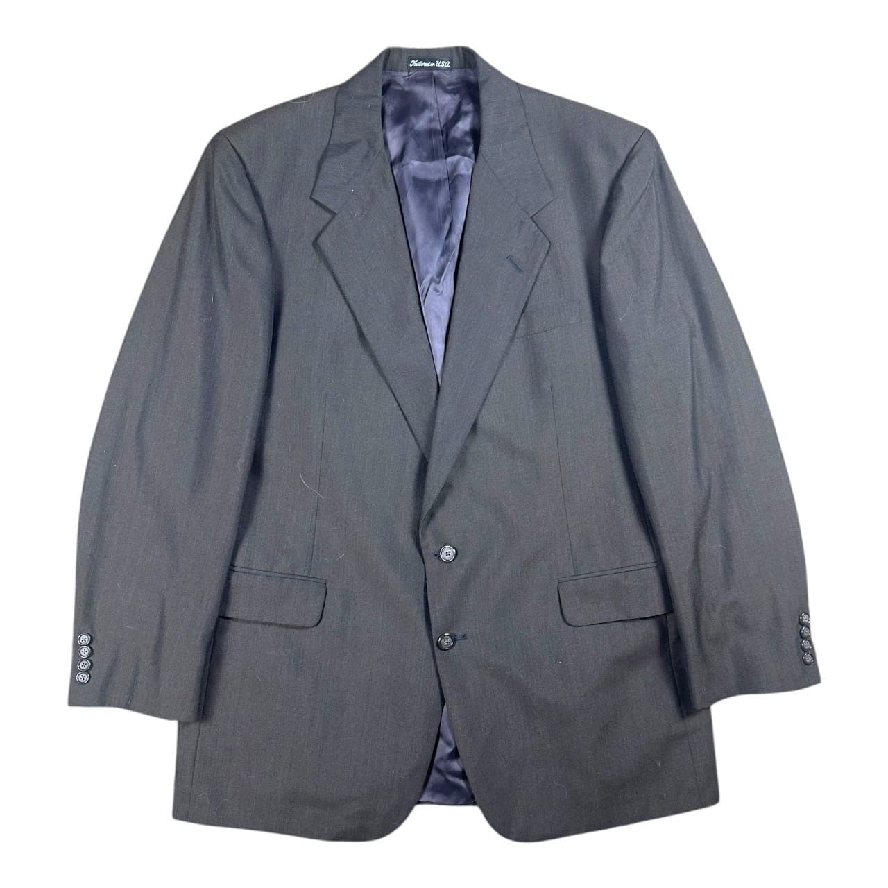 Tom James Gray Pinstripe Suit Mens 43L Executive Collection Wool - Thumbnail 2