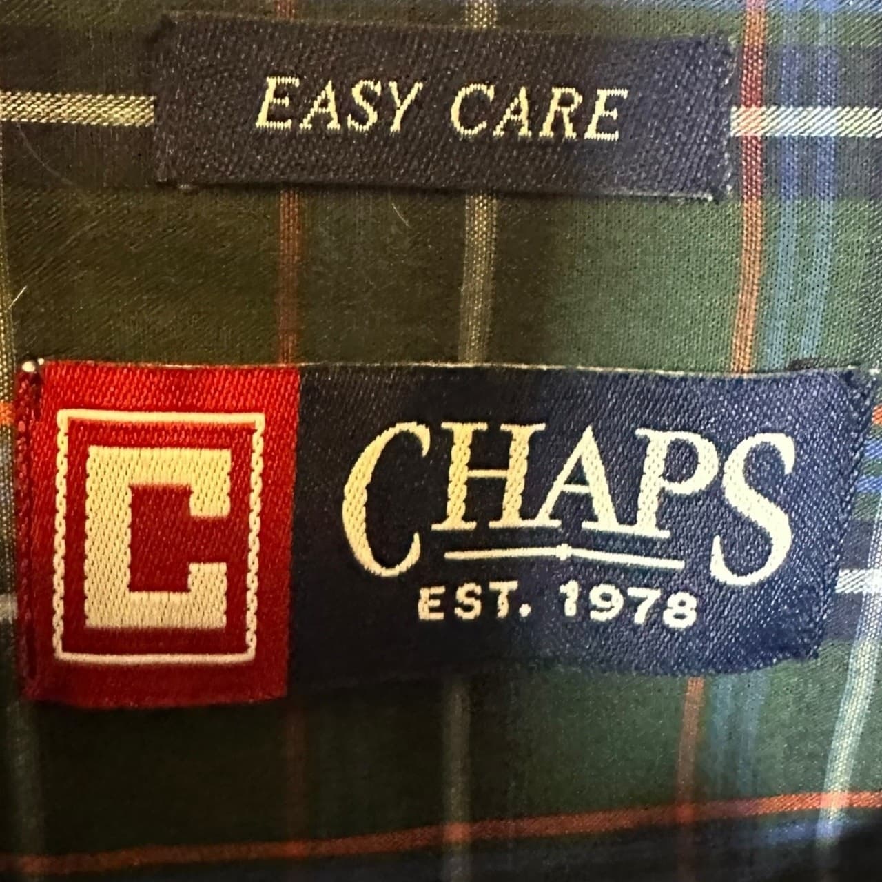 Chaps Men's Large Green Plaid Button-Down Long Sleeve Collared Shirt - Thumbnail 7