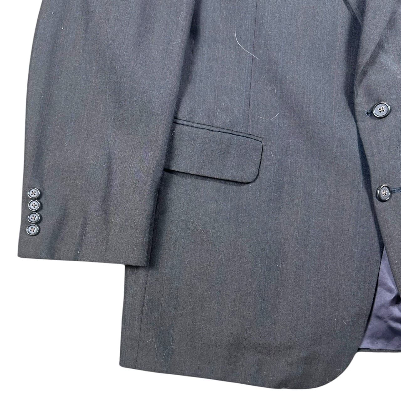 Tom James Gray Pinstripe Suit Mens 43L Executive Collection Wool - Thumbnail 5