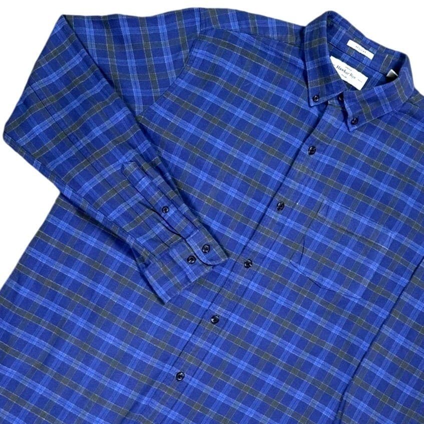 Hawker Rye Mens Plaid Button Down Shirt Stretch Regular Fit Long Sleeve - Thumbnail 3