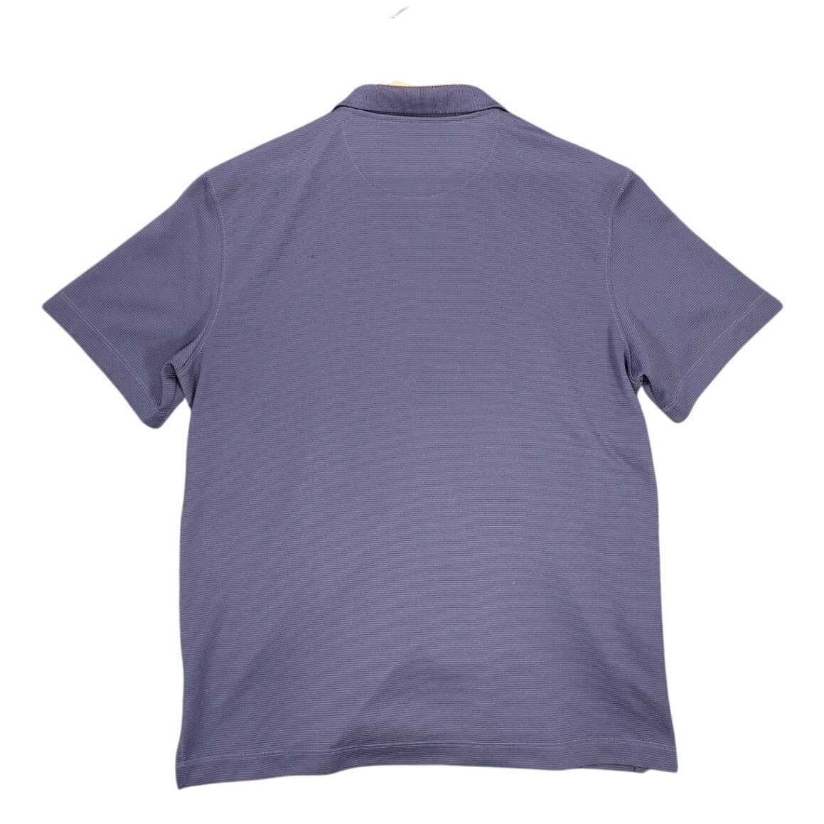 Van Heusen Polo Mens M Blue Excellent Classic Fit Short Sleeve Textured - Thumbnail 2