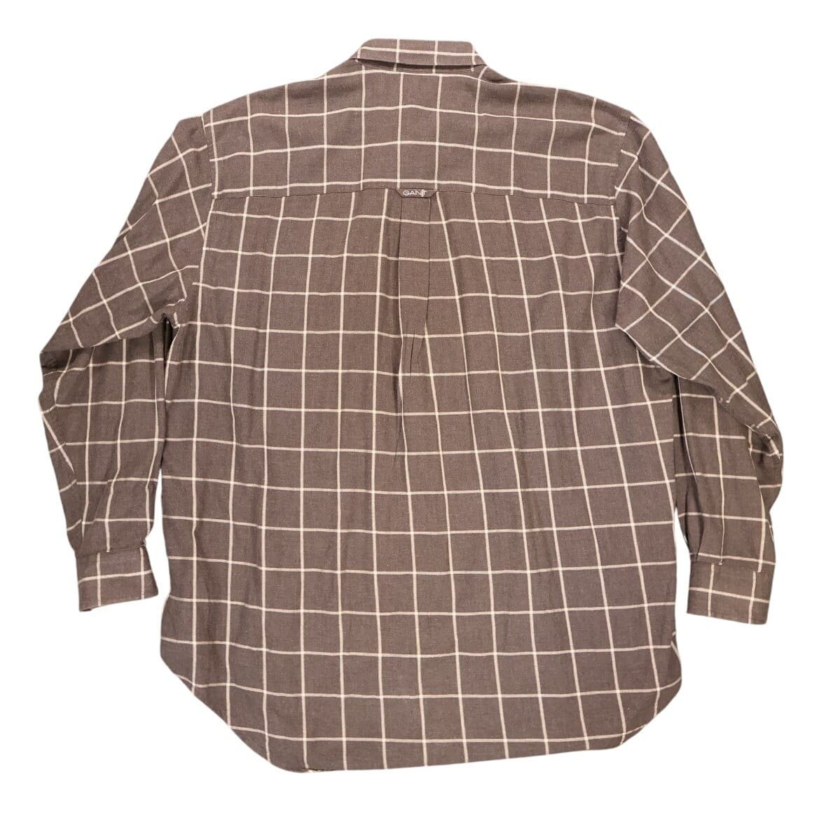 Gant Button Down Shirt Mens XLT Brown Cambridge Twill Plaid Long Sleeve - Thumbnail 2