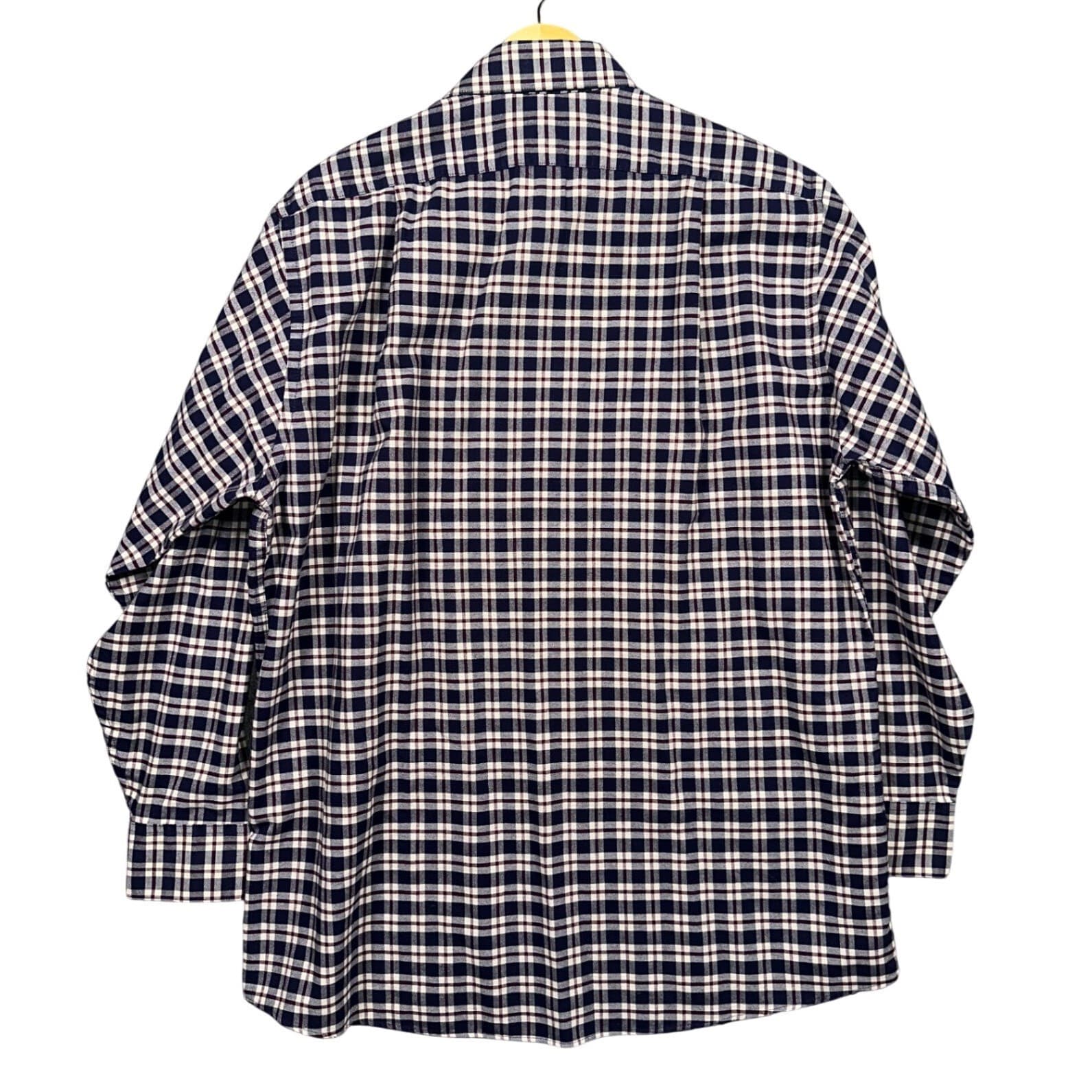 St. Johns Bay Button Down Shirt Mens Large Navy Blue Plaid - Thumbnail 3