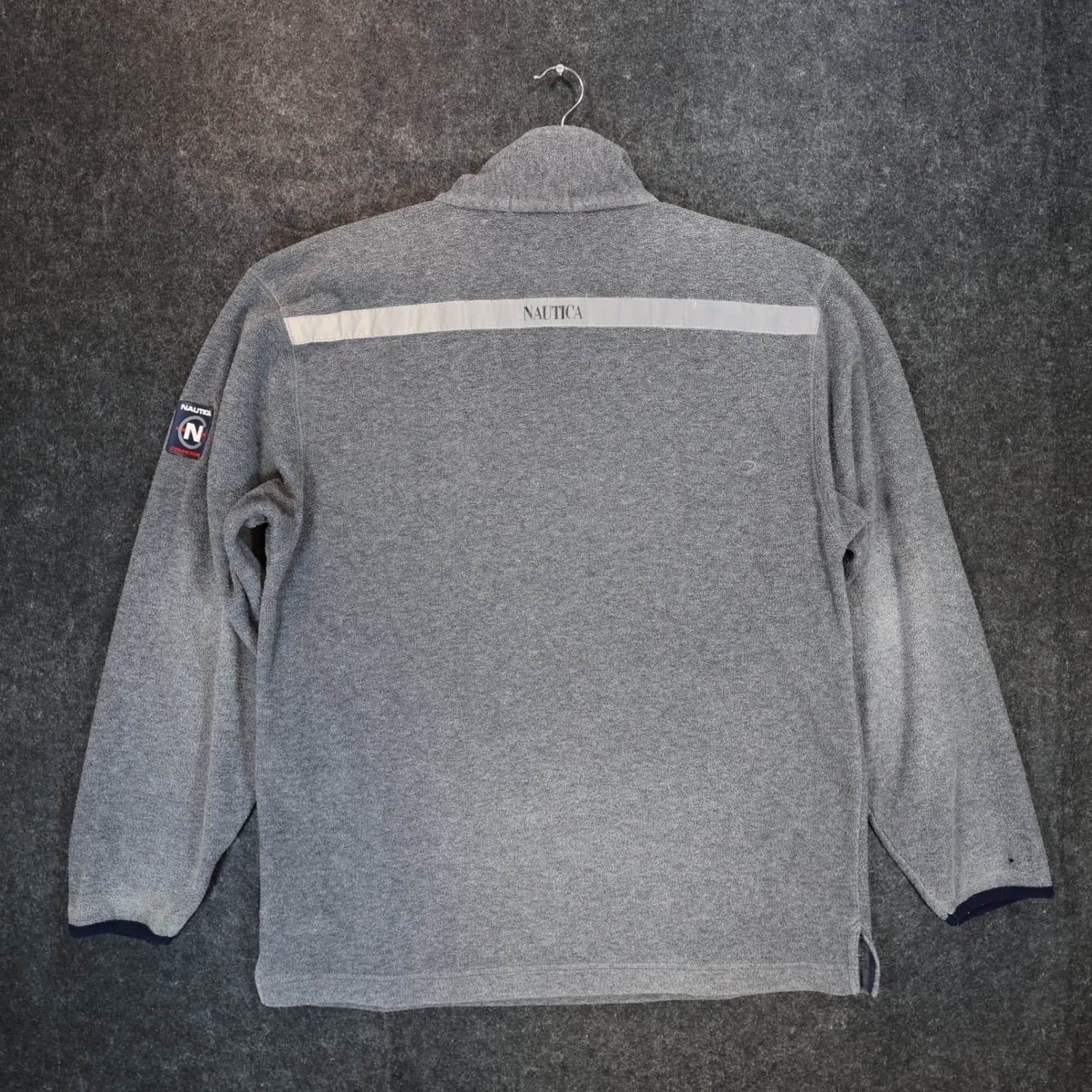 Nautica Competition Fleece Pullover Mens Small Excellent Vintage Quarter Zip - Thumbnail 3
