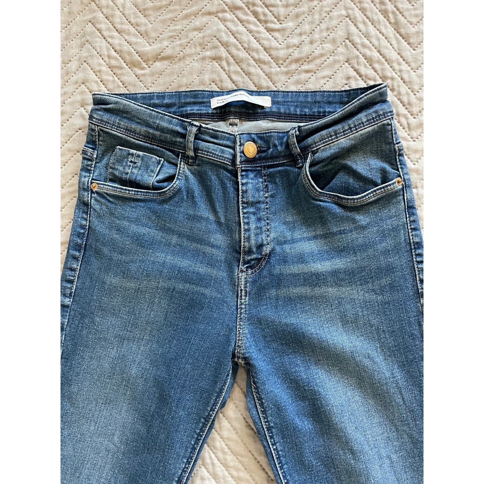 ZARA Trafaluc Skinny Jeans Women's Blue Denim Stretch EUR 32 - Thumbnail 2