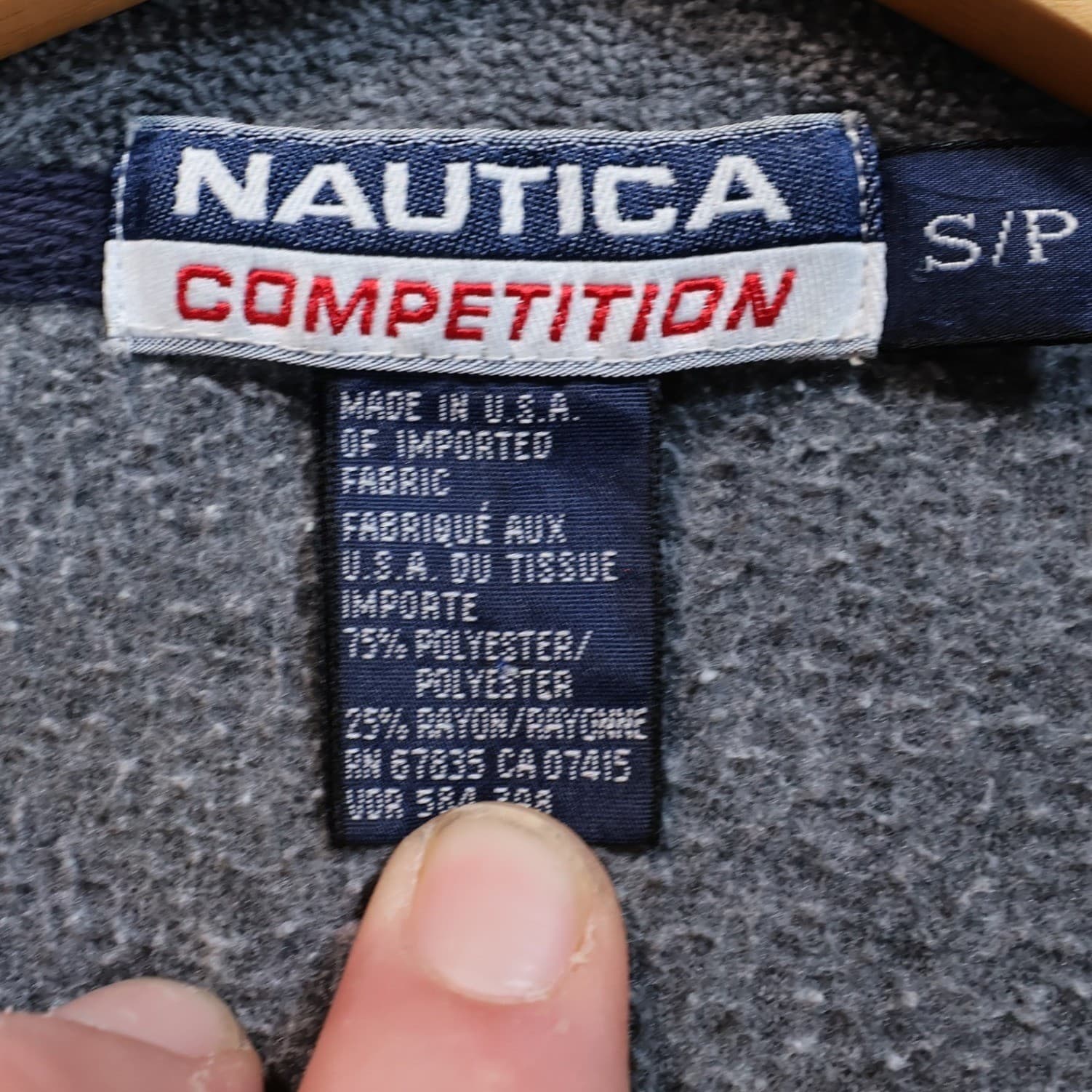 Nautica Competition Fleece Pullover Mens Small Excellent Vintage Quarter Zip - Thumbnail 6