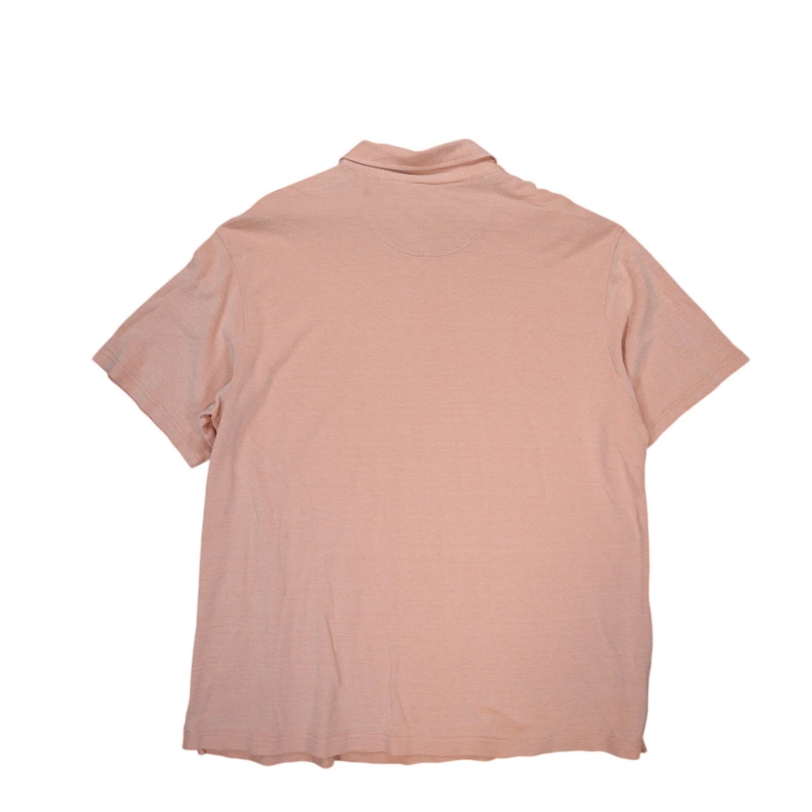 Nat Nast Polo Shirt Mens 2XL Peach Excellent Silk Cotton Blend Short Sleeve - Thumbnail 2