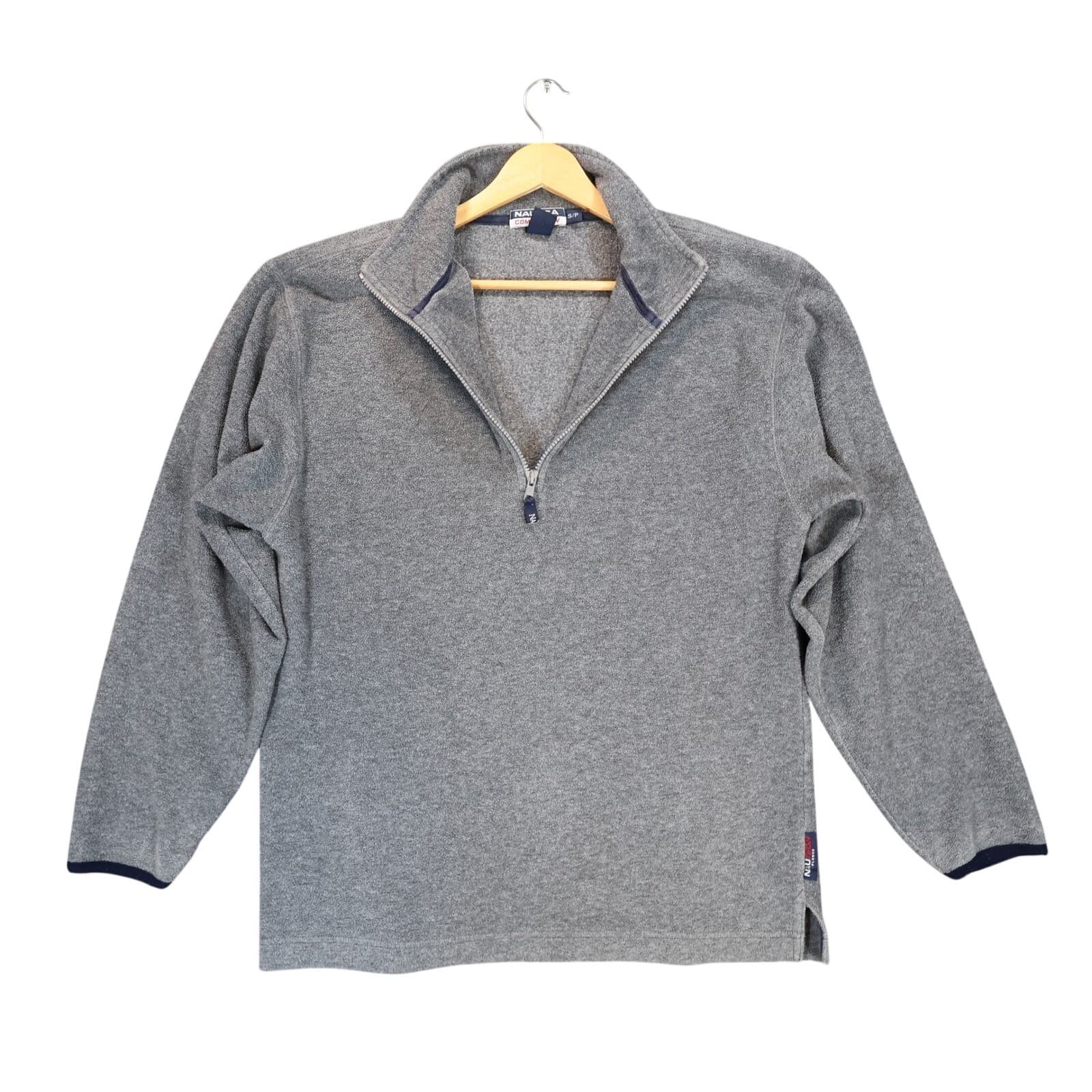 Nautica Competition Fleece Pullover Mens Small Excellent Vintage Quarter Zip - Thumbnail 2