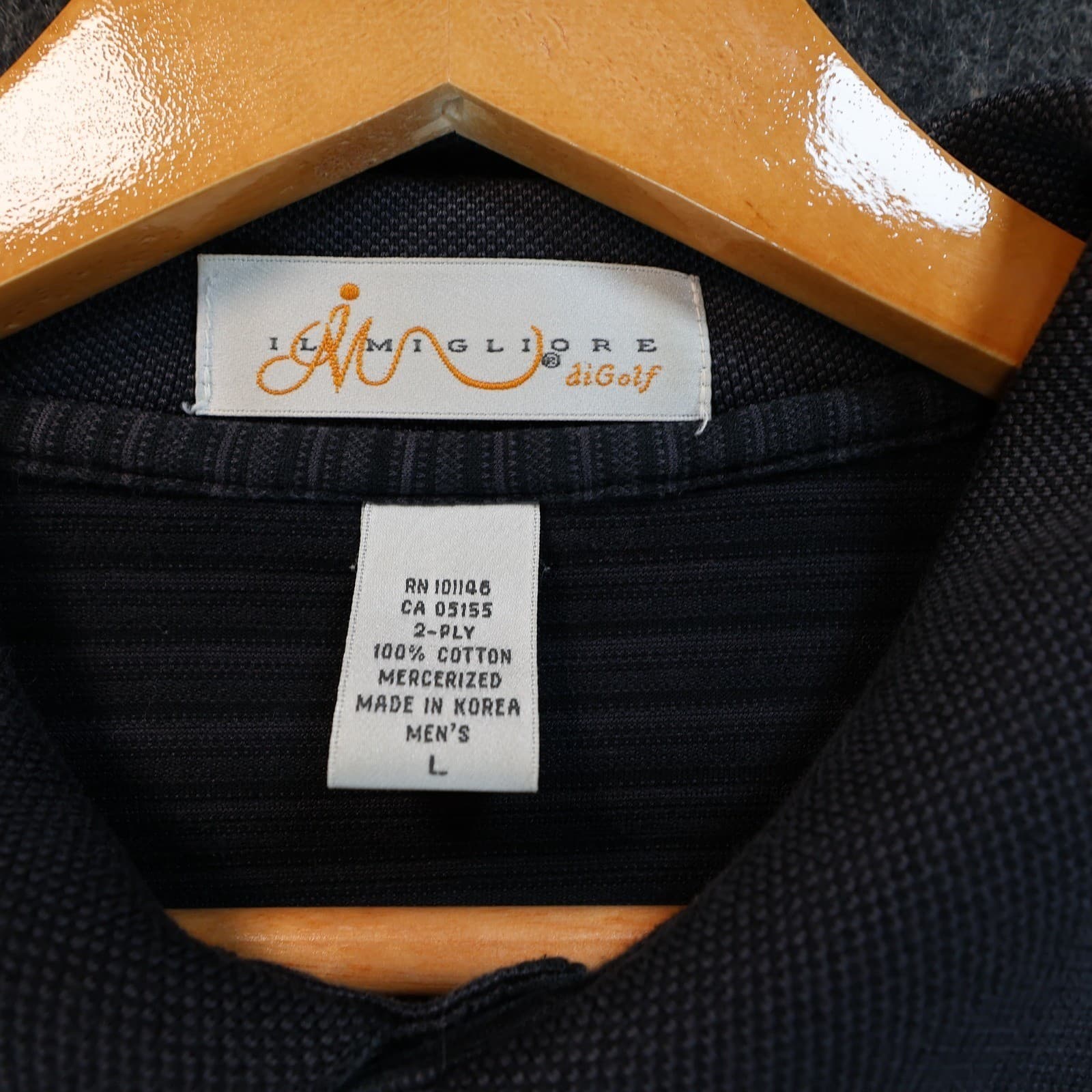 Il Migliore Polo Shirt Mens L Grey Excellent Striped Mercerized Short Sleeve - Thumbnail 6