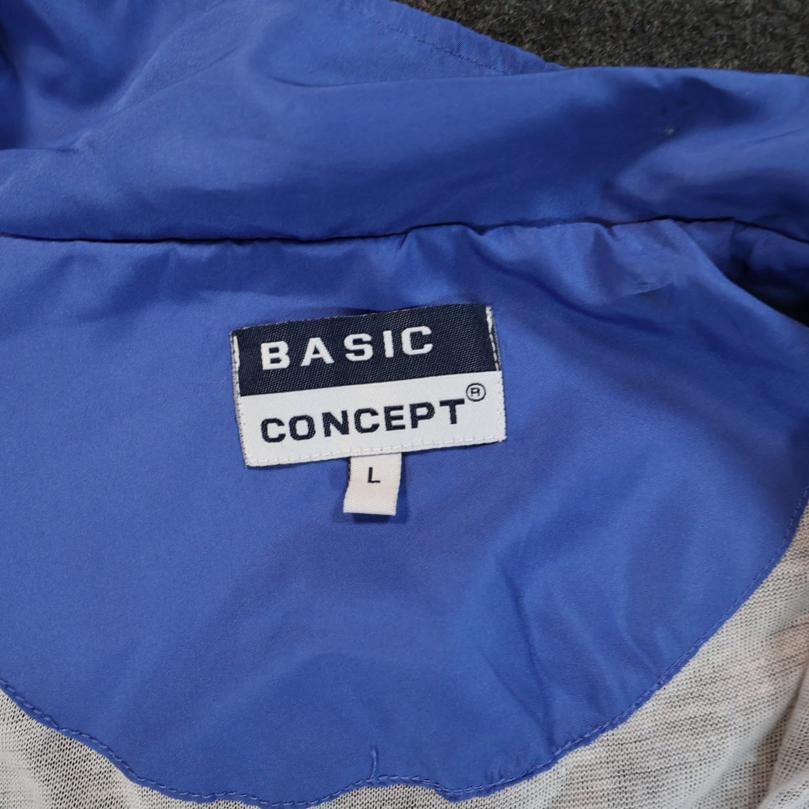 Basic Concept Windbreaker Mens Large Black Excellent Vintage Colorblock - Thumbnail 7