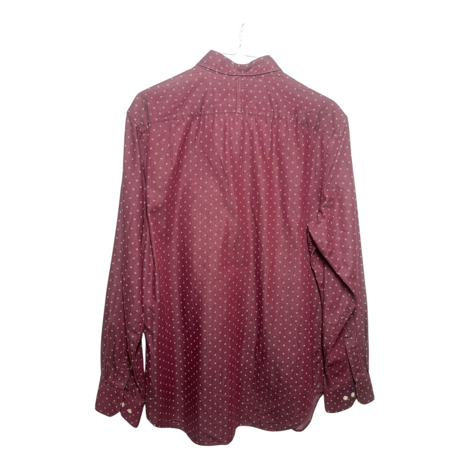 Banana Republic Slim Fit Button Down Shirt Burgundy Micro Print Men’s M - Thumbnail 2