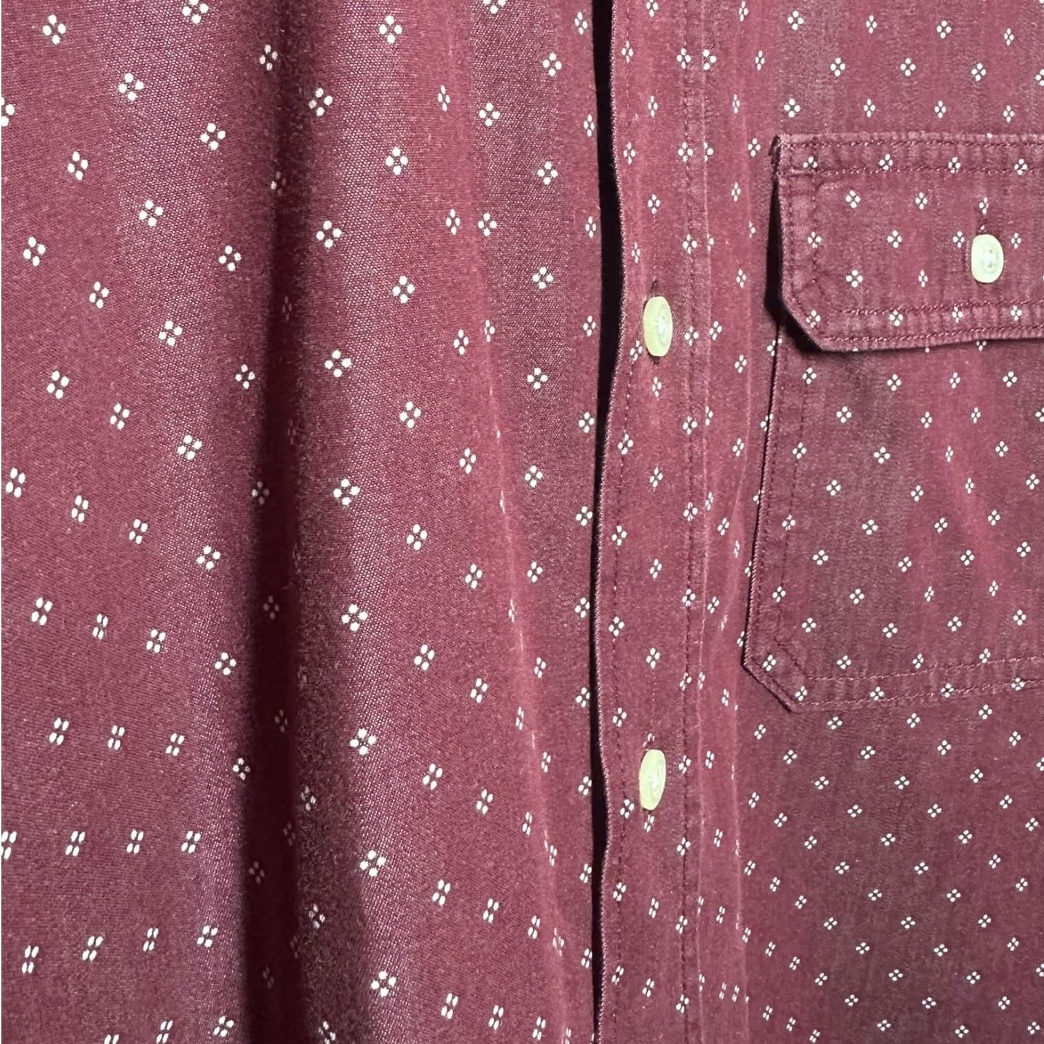 Banana Republic Slim Fit Button Down Shirt Burgundy Micro Print Men’s M - Thumbnail 4