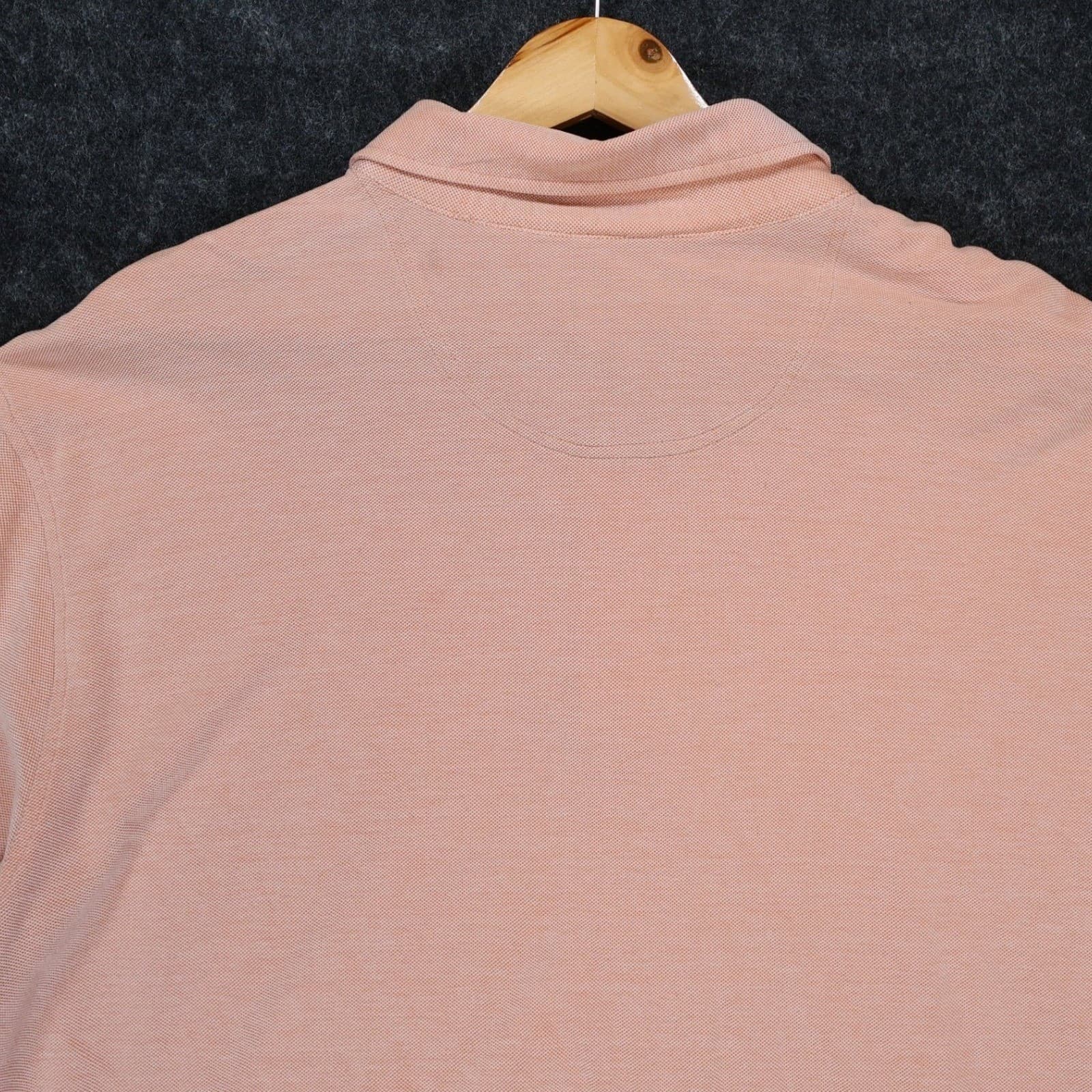 Nat Nast Polo Shirt Mens 2XL Peach Excellent Silk Cotton Blend Short Sleeve - Thumbnail 5