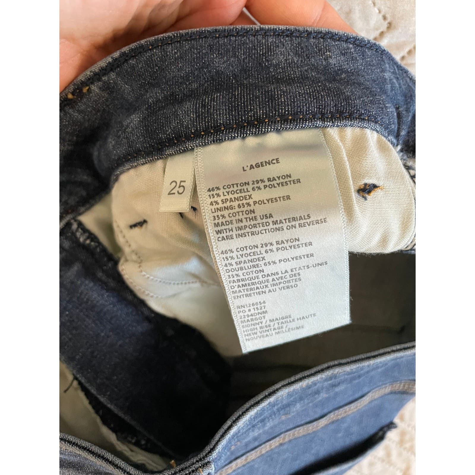 L’AGENCE Women’s Skinny Jeans Blue Denim High Rise Size 25 - Thumbnail 4