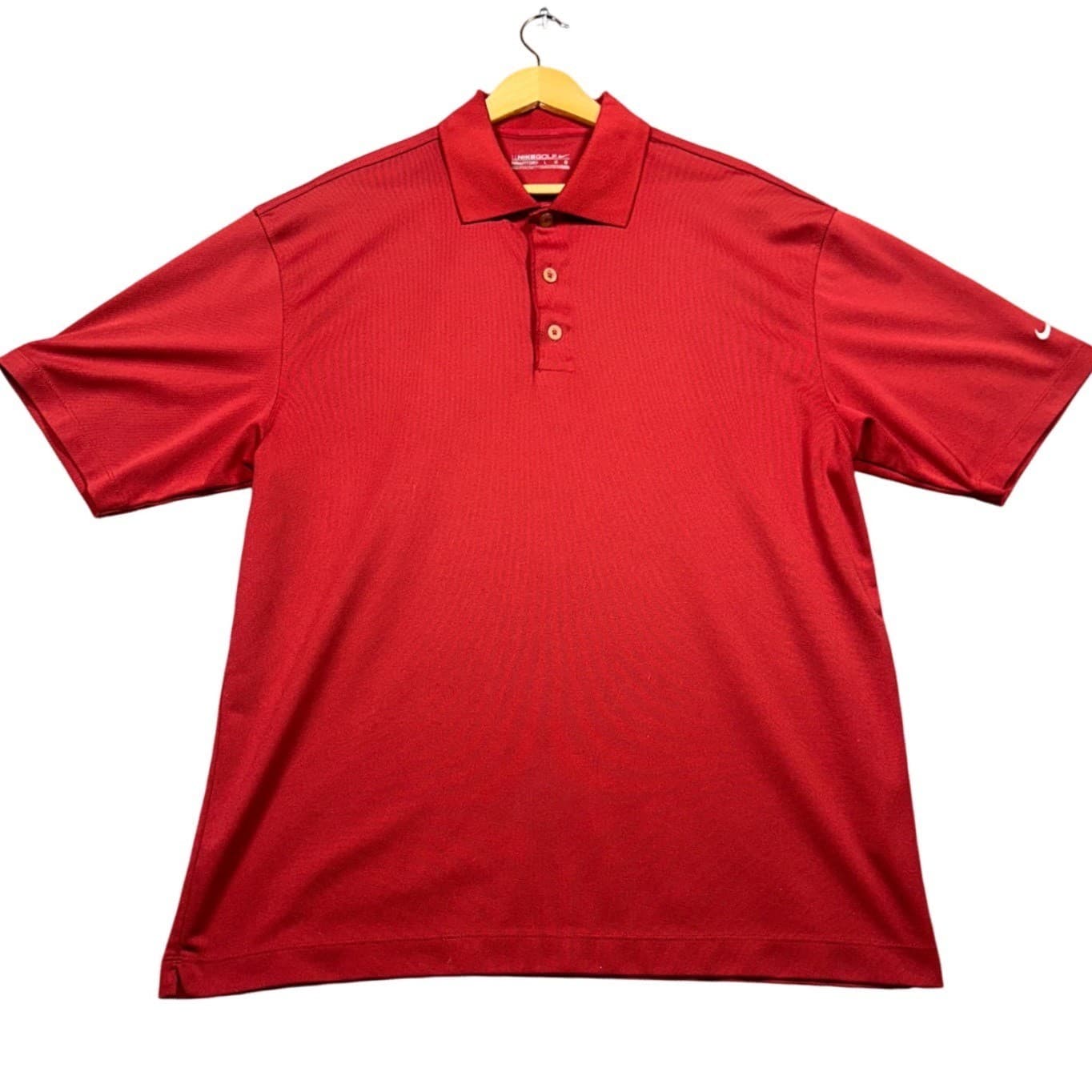 Nike Golf Polo Shirt Mens Large Red Nike Fit Dry Short Sleeve Logo - Thumbnail 5