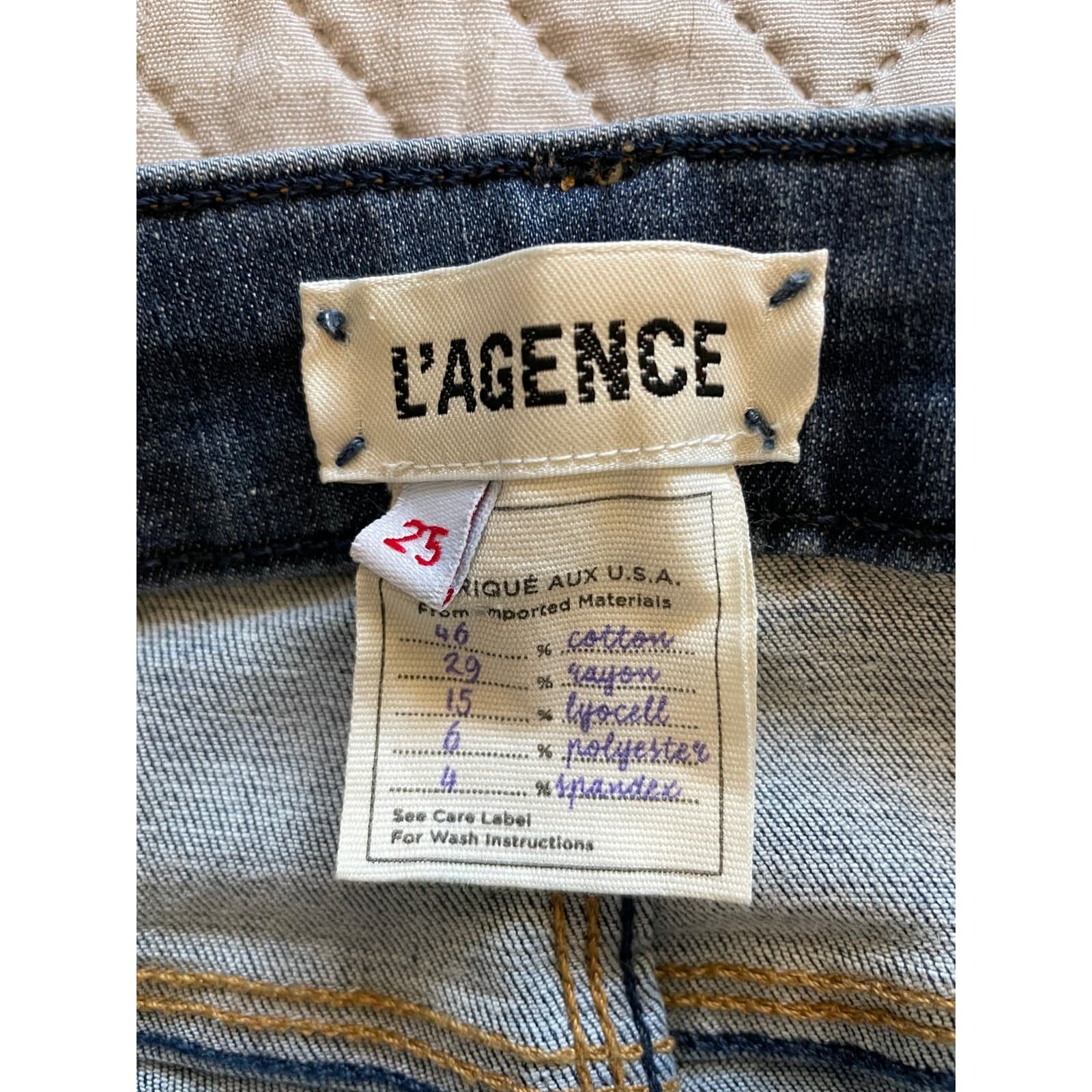 L’AGENCE Women’s Skinny Jeans Blue Denim High Rise Size 25 - Thumbnail 3