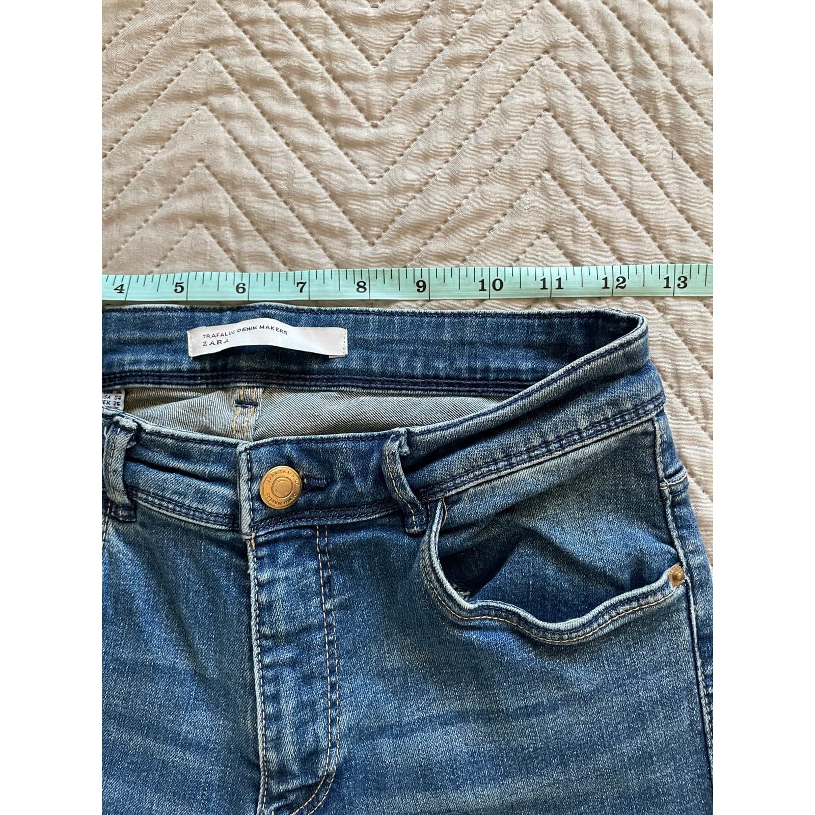 ZARA Trafaluc Skinny Jeans Women's Blue Denim Stretch EUR 32 - Thumbnail 4