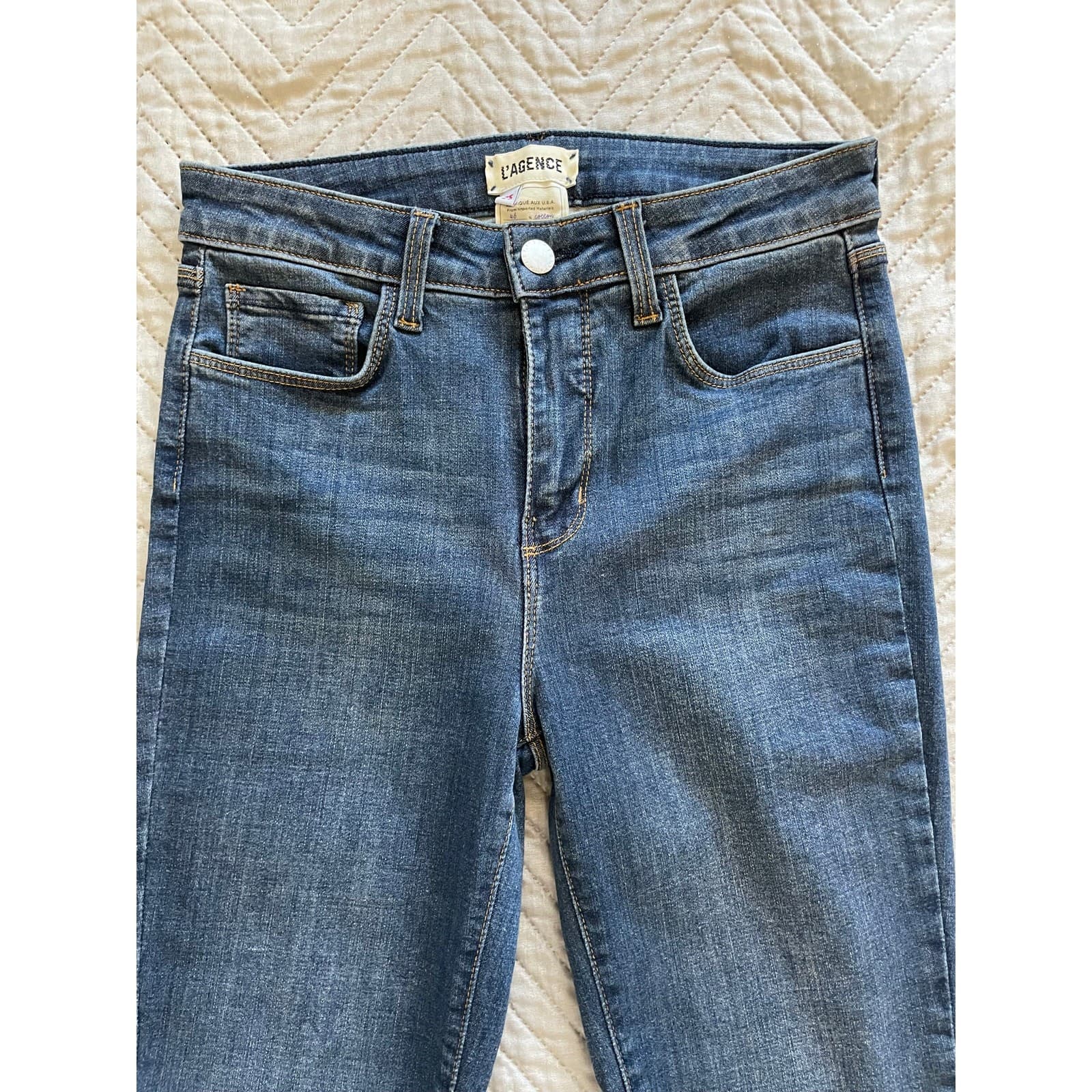 L’AGENCE Women’s Skinny Jeans Blue Denim High Rise Size 25 - Thumbnail 2