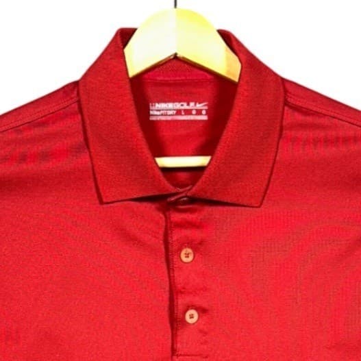 Nike Golf Polo Shirt Mens Large Red Nike Fit Dry Short Sleeve Logo - Thumbnail 7