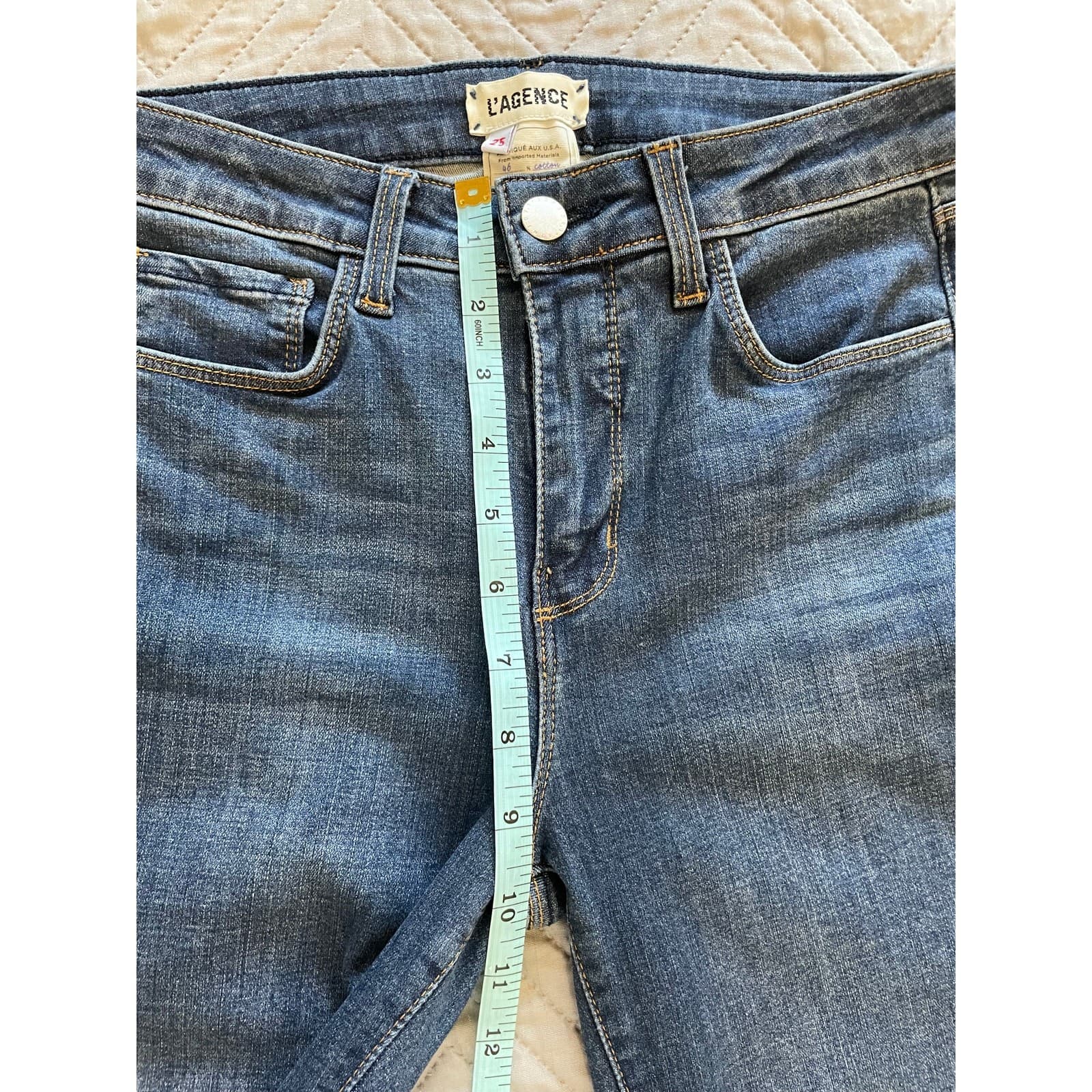 L’AGENCE Women’s Skinny Jeans Blue Denim High Rise Size 25 - Thumbnail 6