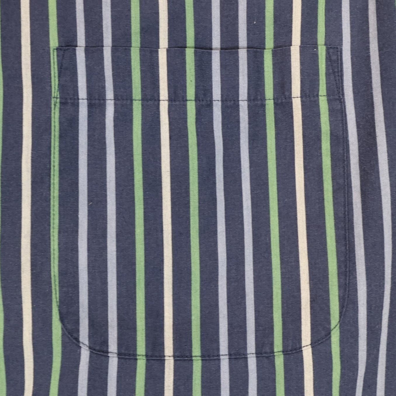 Puritan Button Down Shirt Mens XL Blue Green Excellent Vintage Striped - Thumbnail 6