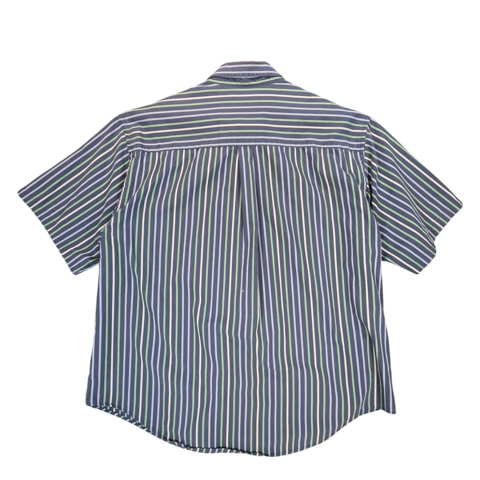 Puritan Button Down Shirt Mens XL Blue Green Excellent Vintage Striped - Thumbnail 2