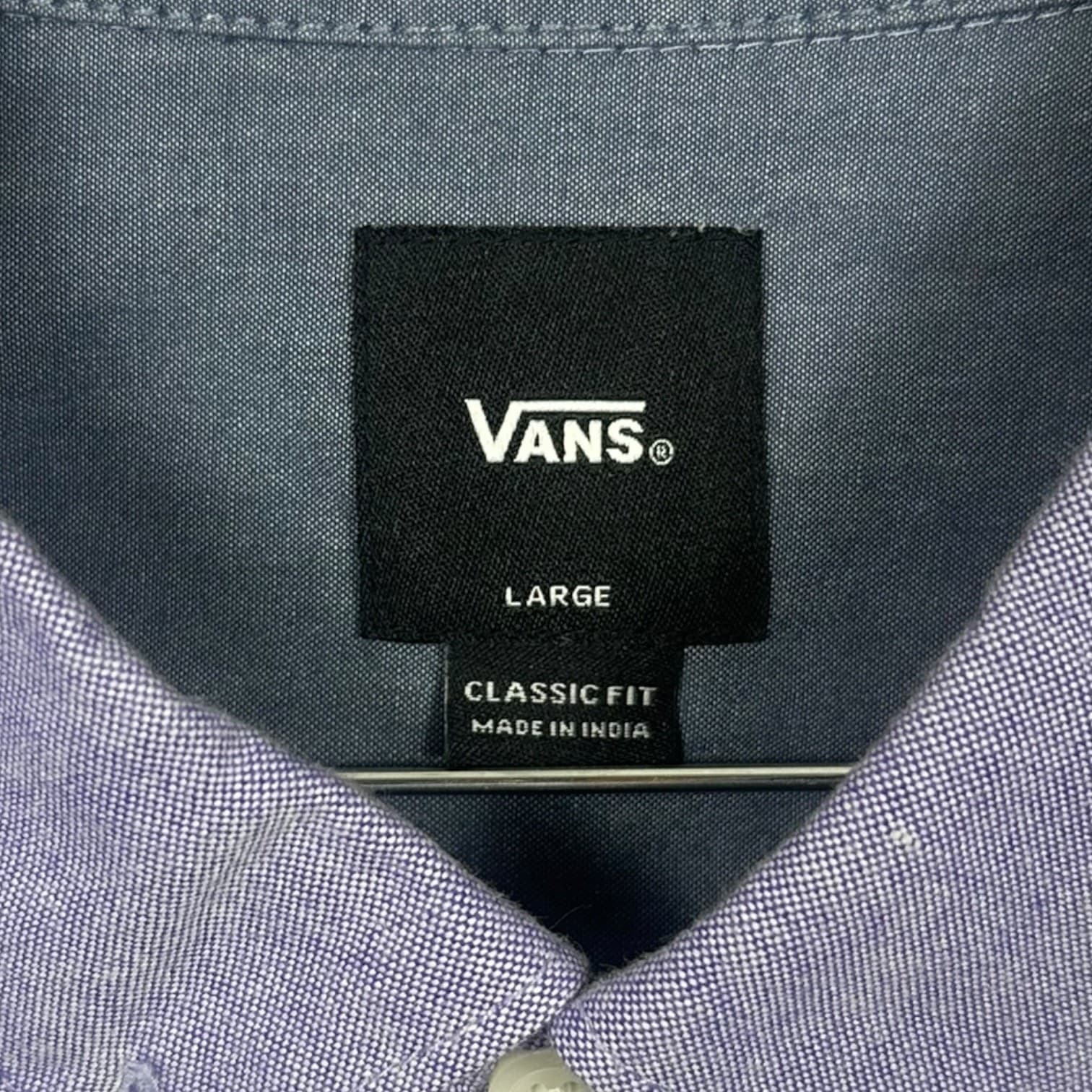Vans Men’s Button-Down Shirt Short Sleeve Purple Large - Thumbnail 4