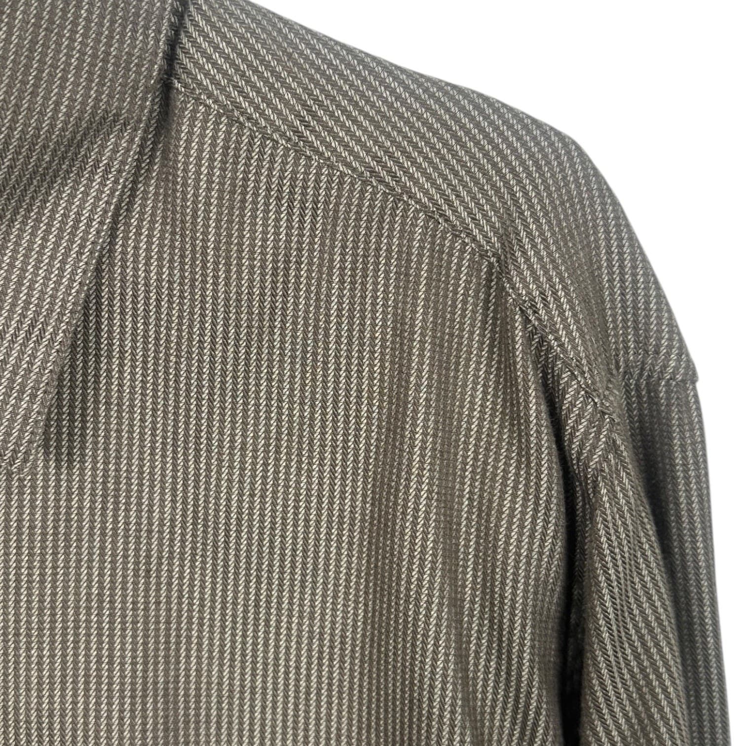 AXIST Mens Long Sleeve Button Down Shirt Classic Fit Striped Size L - Thumbnail 6